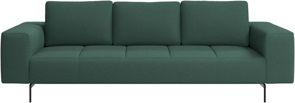 Sofa Amsterdam w nowoczesnej tkaninie na metalowych nogach