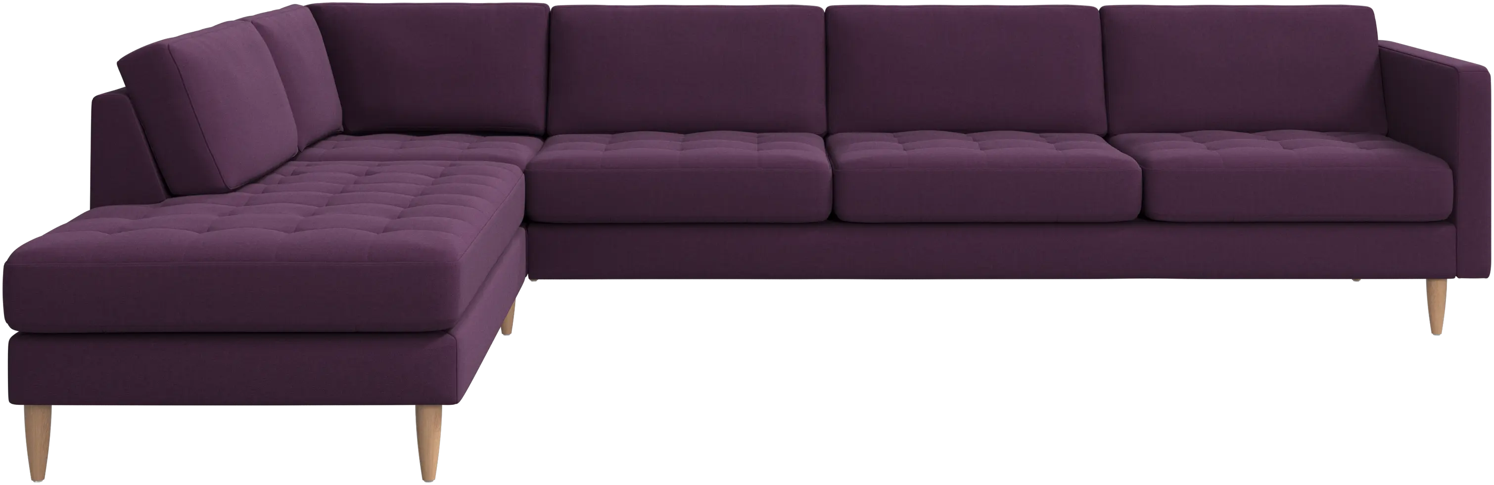 Osaka corner sofa with lounging unit, tufted seat