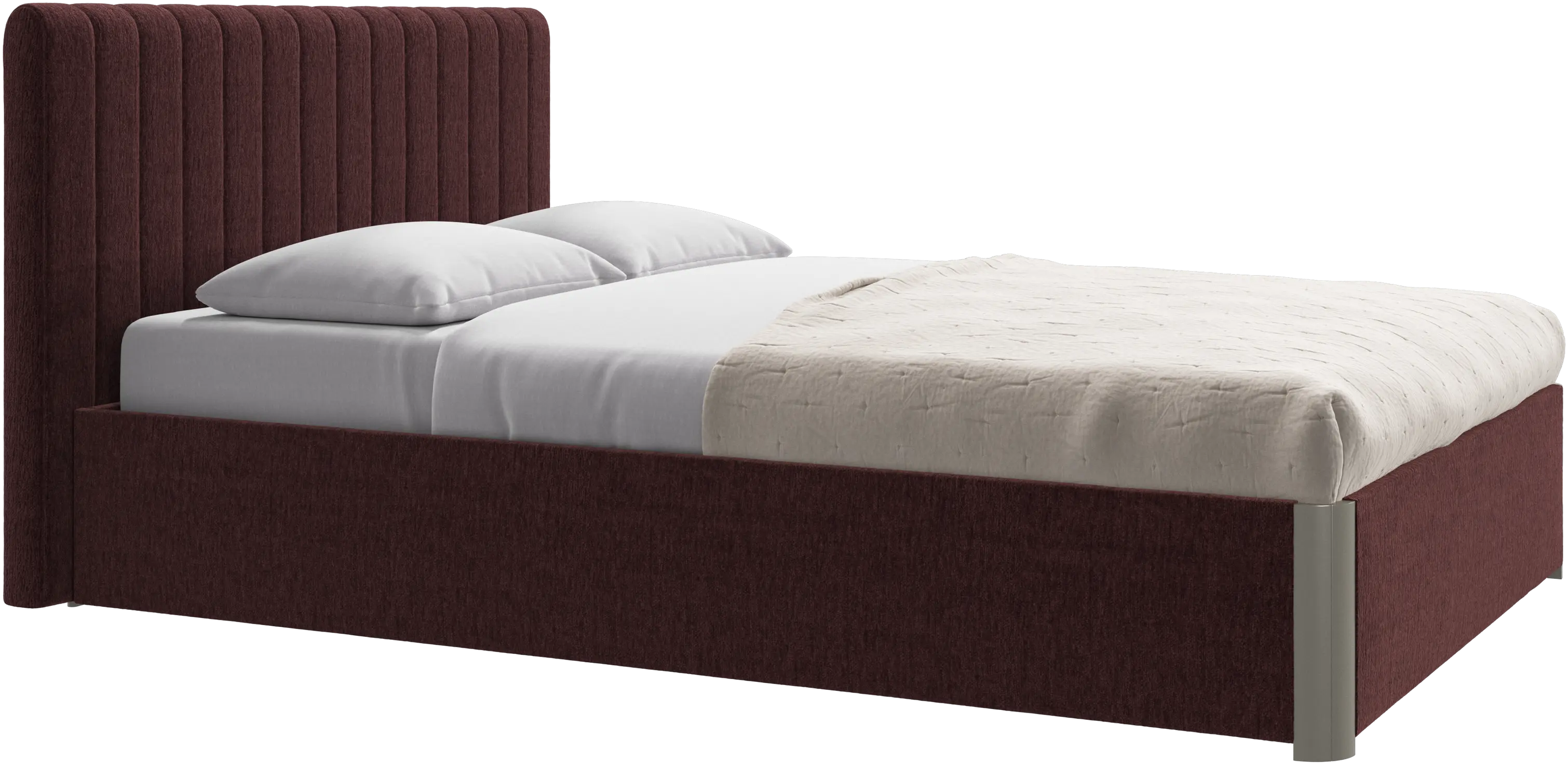 Element bed, bed-mounted headboard, with slats and storage solution, excl. mattress