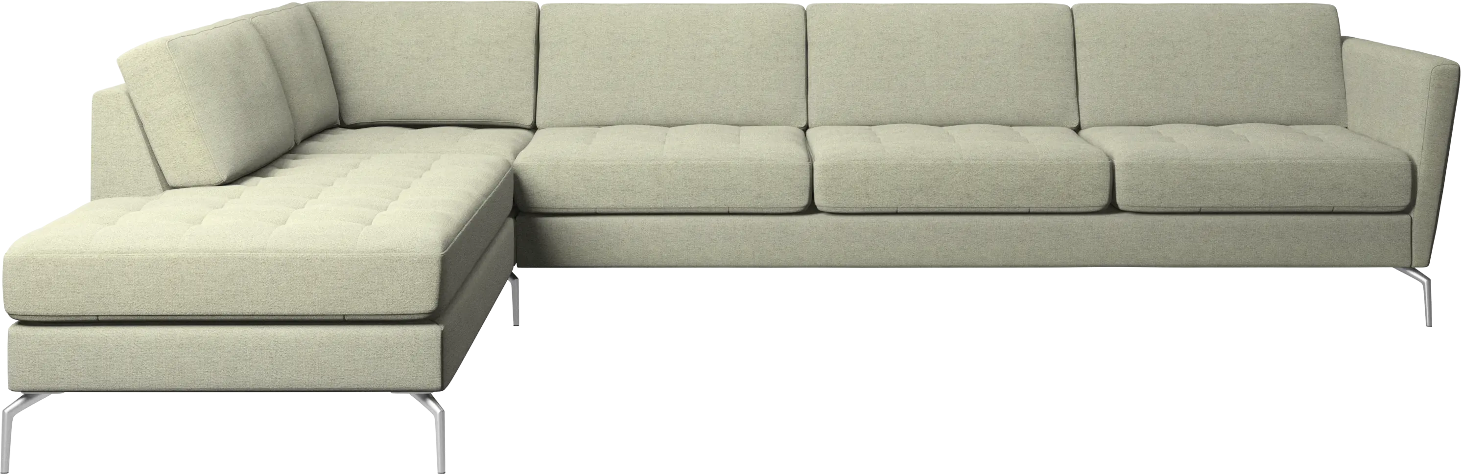 Osaka corner sofa with lounging unit, tufted seat