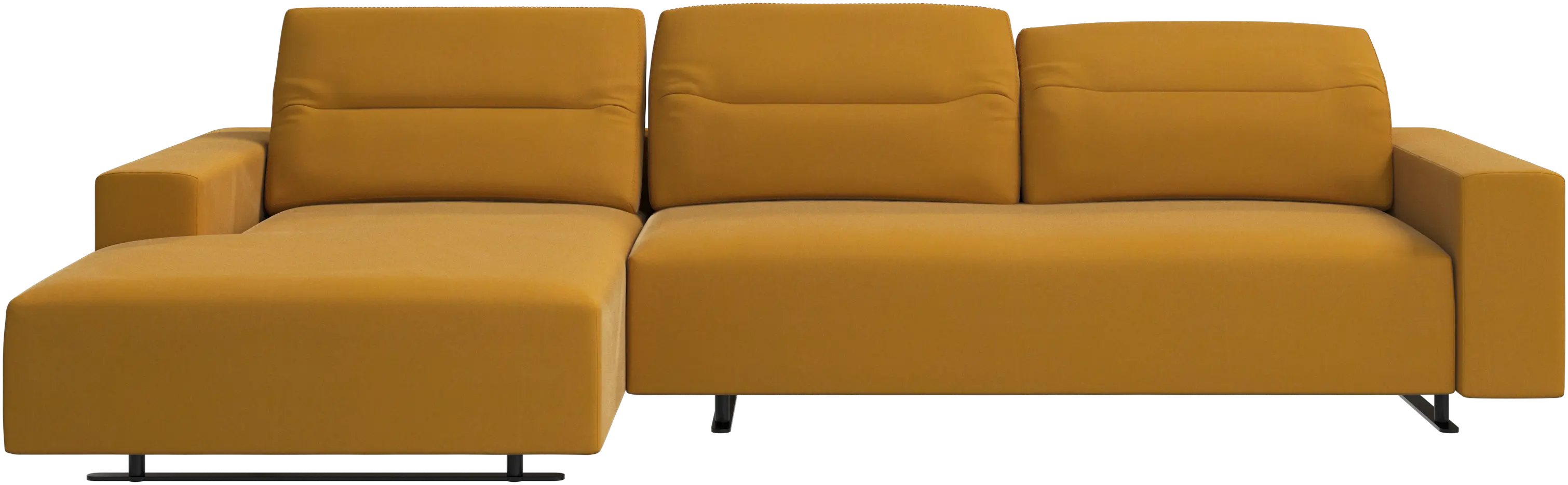 Hampton sofa with adjustable back and resting unit left side, storage right side