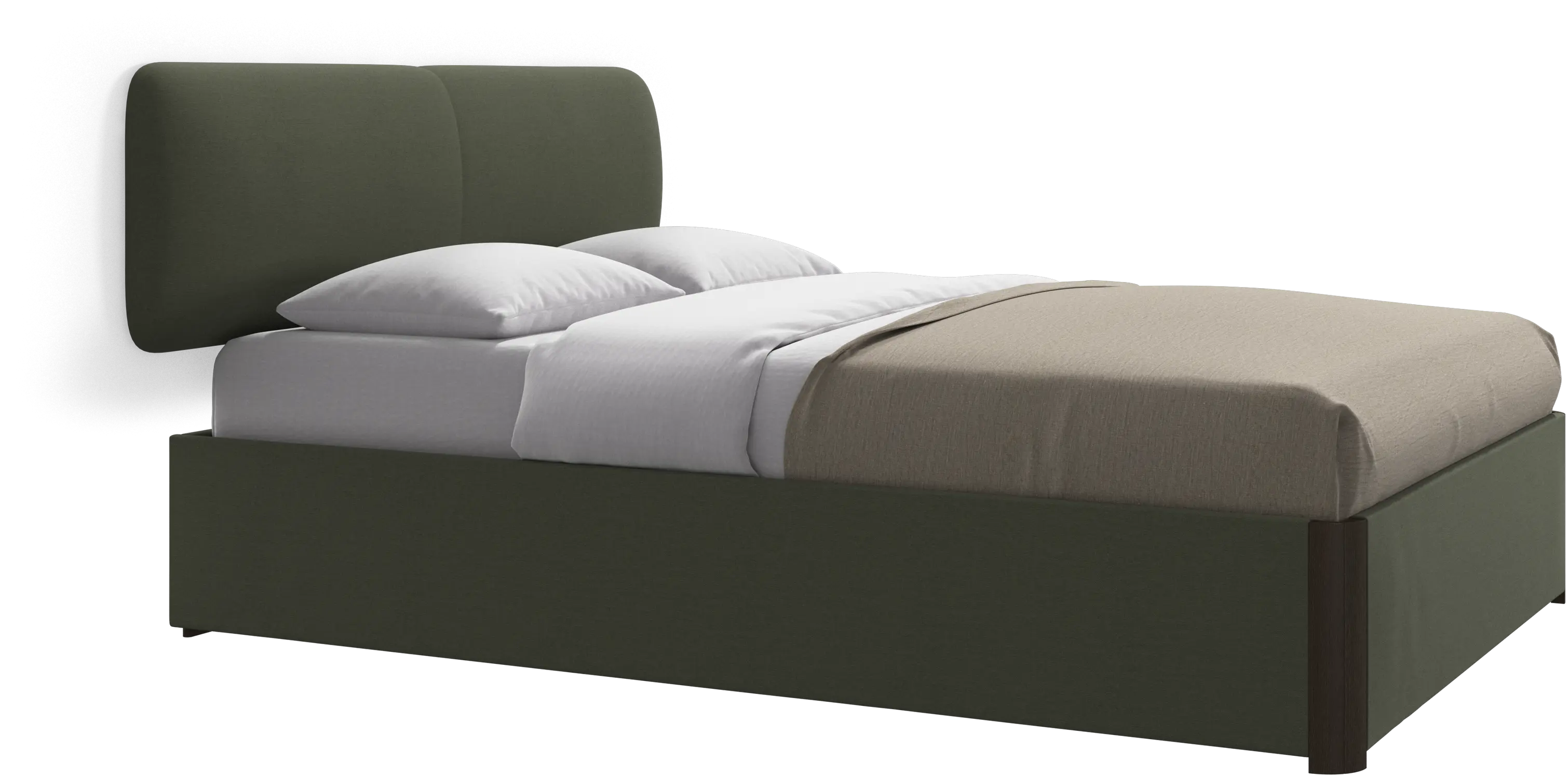 Element lit, tête de lit murale, avec lattes et solution de stockage, excl. matelas