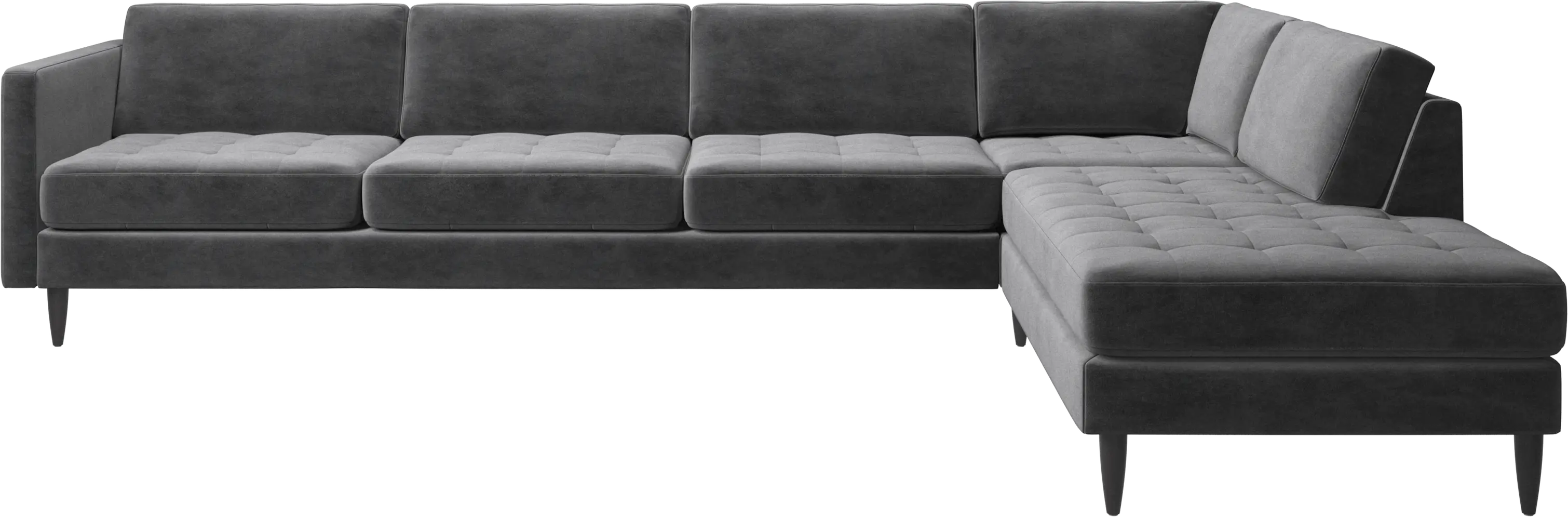 Osaka corner sofa with lounging unit, tufted seat