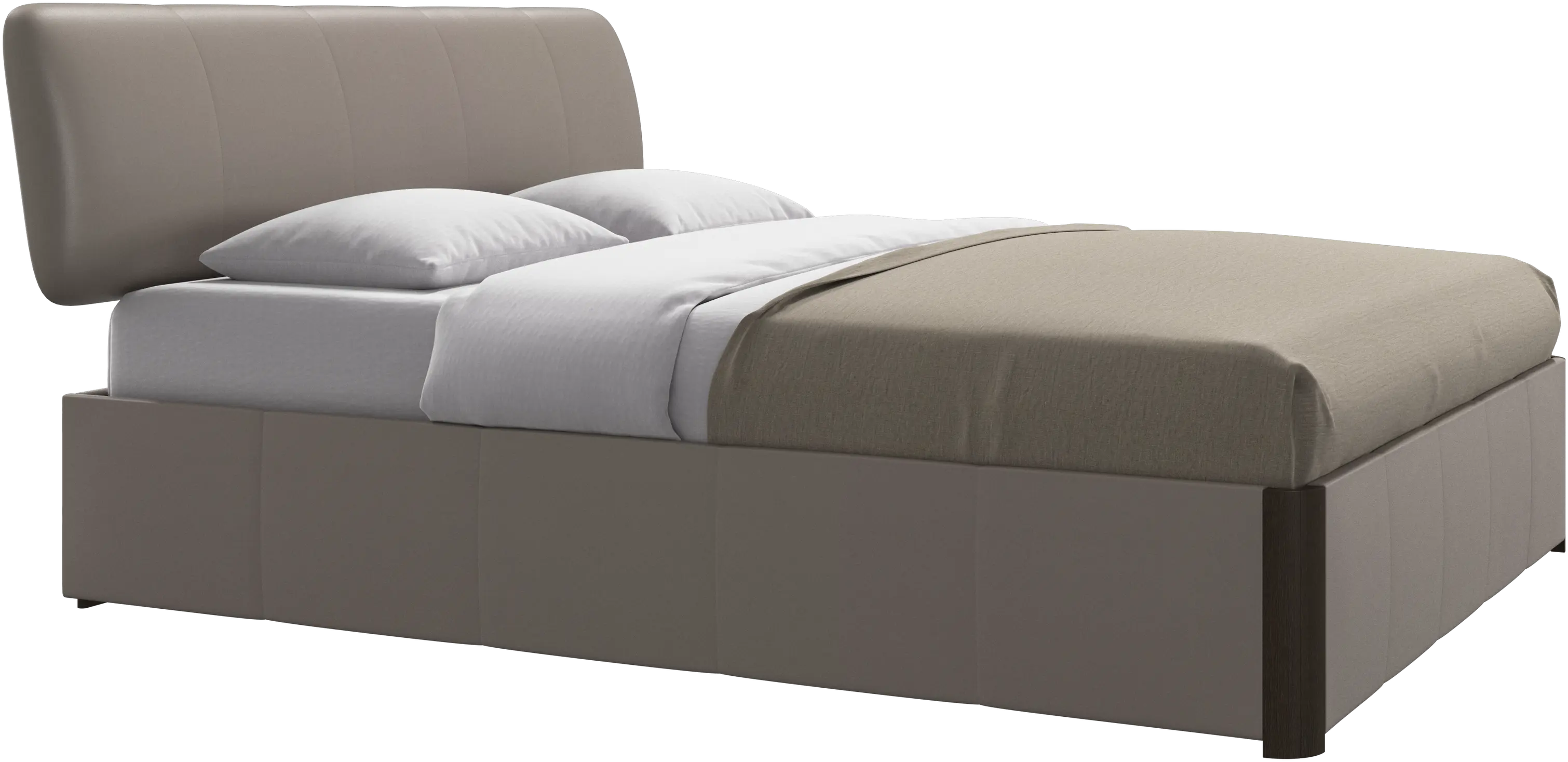 Element bed, bed-mounted headboard, with slats and storage solution, excl. mattress
