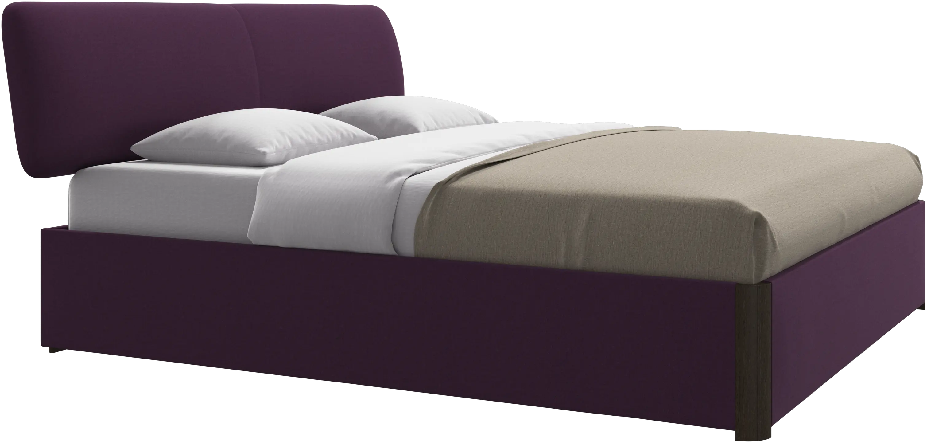 Element bed, bed-mounted headboard, with slats and storage solution, excl. mattress
