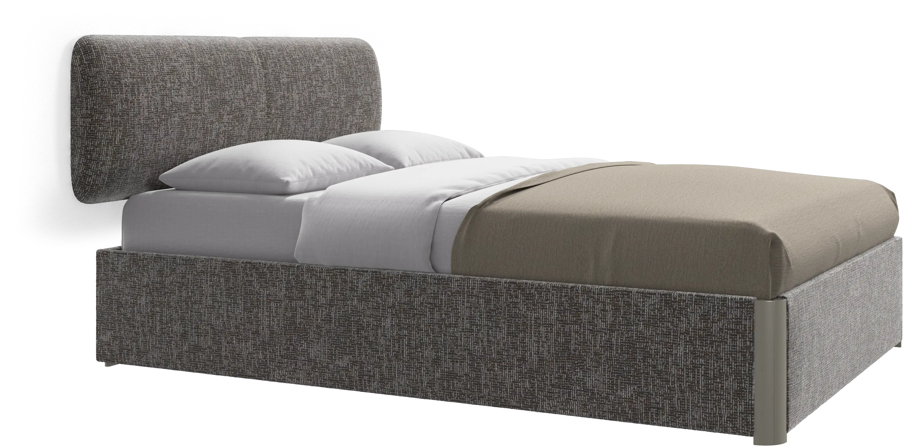 Element bed, wall-mounted headboard, with slats and storage solution, excl. mattress