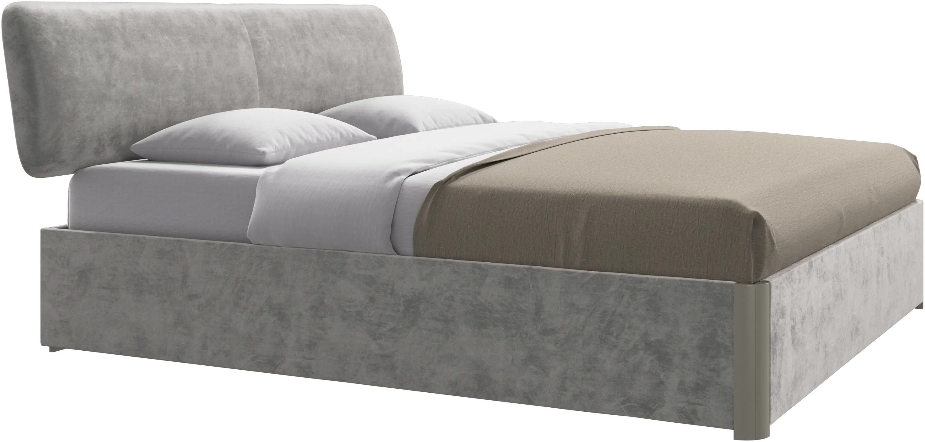 Element bed, bed-mounted headboard, with slats and storage solution, excl. mattress