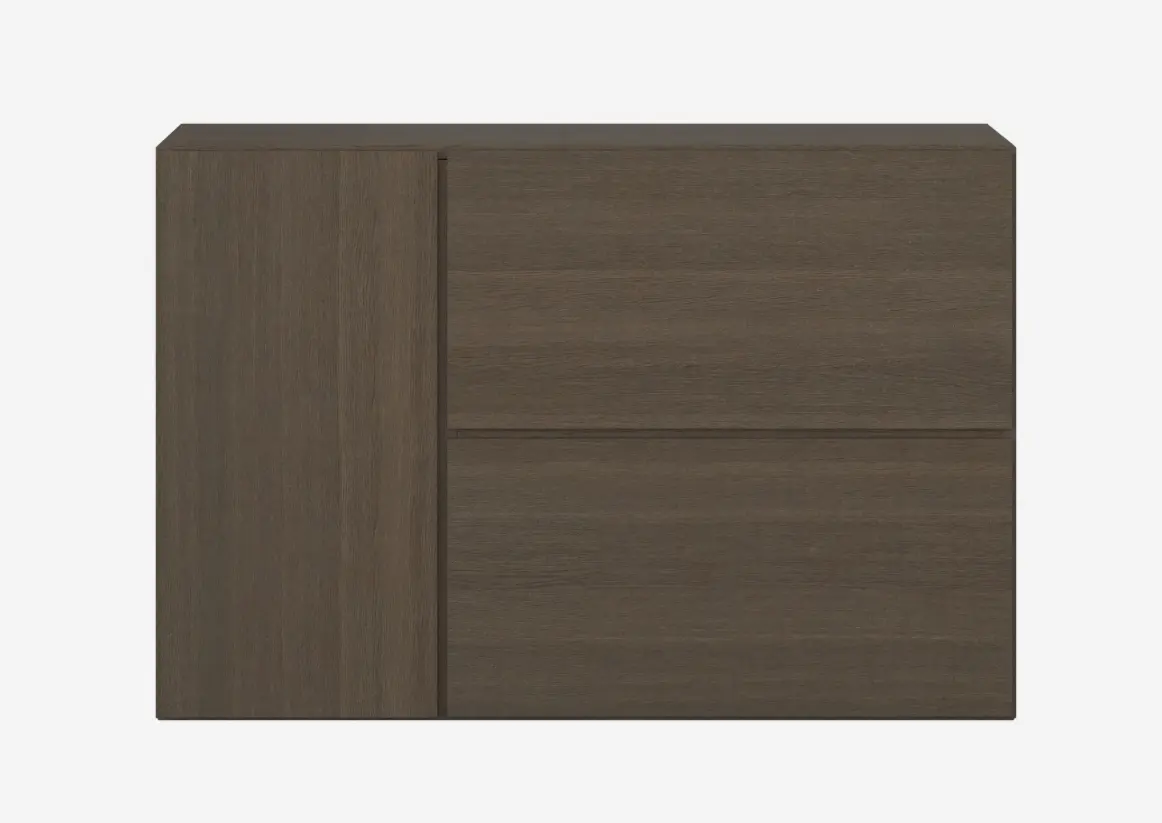 Lugano wall mounted wall system with 2 drawers and 1 door - 30% off