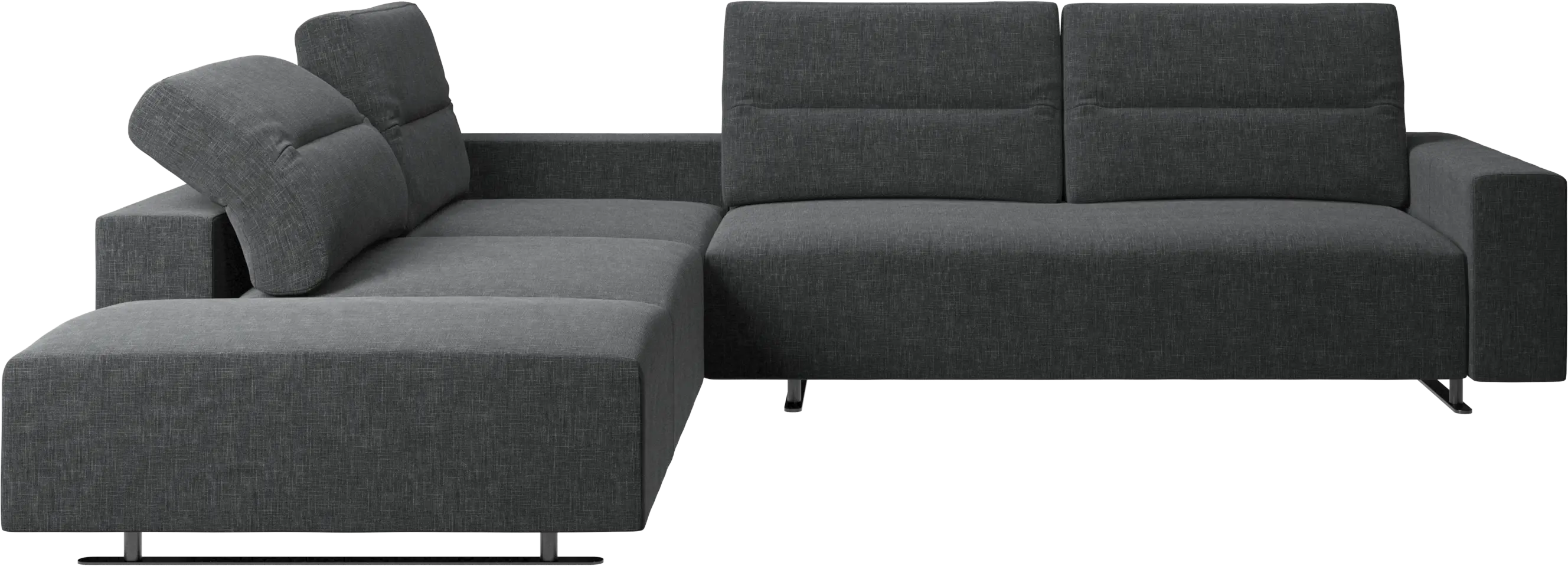 Hampton corner sofa with adjustable back and storage on right side