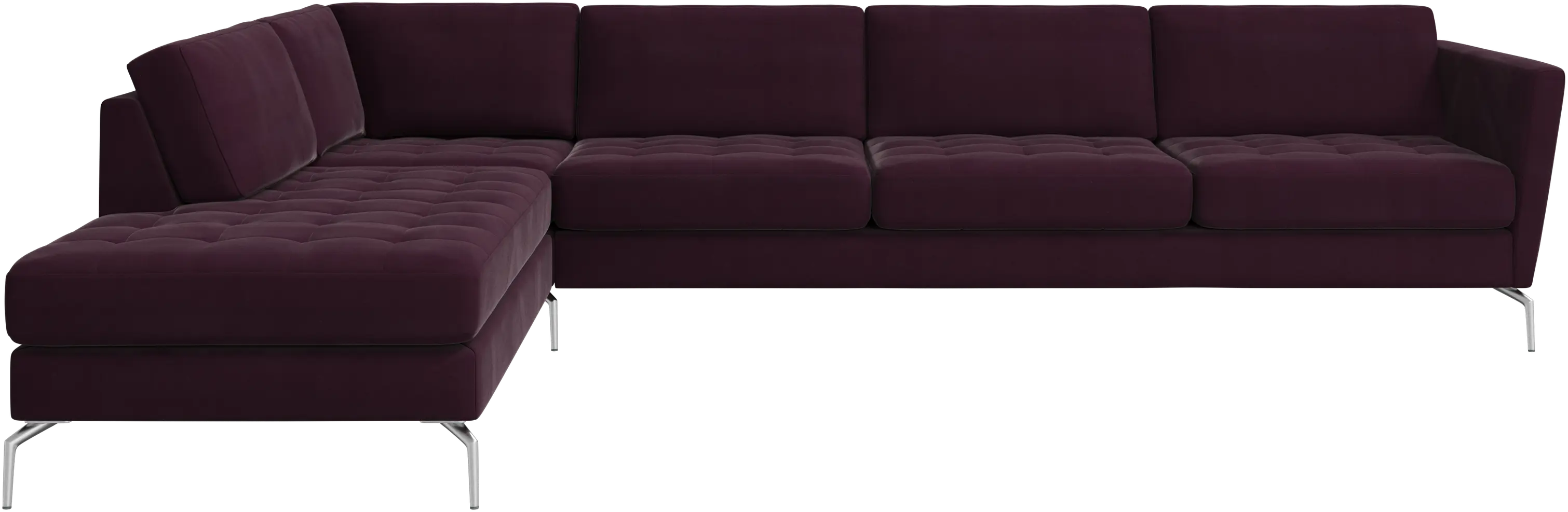 Osaka corner sofa with lounging unit, tufted seat