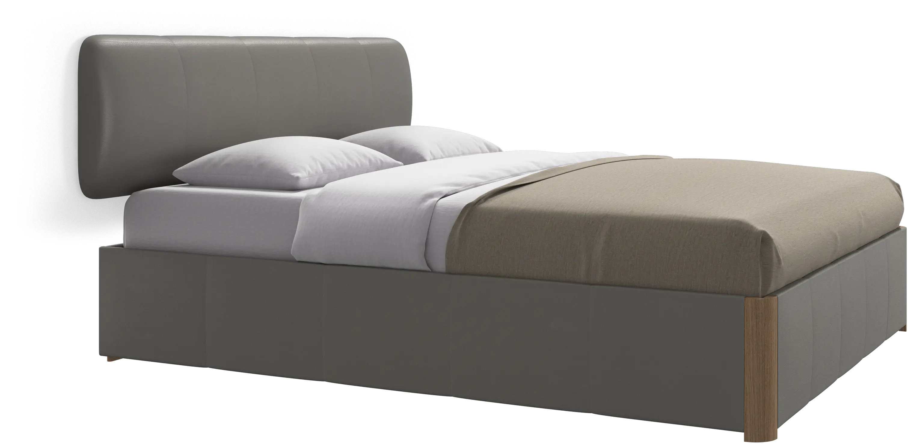 Element bed, wall-mounted headboard, with slats and storage solution, excl. mattress