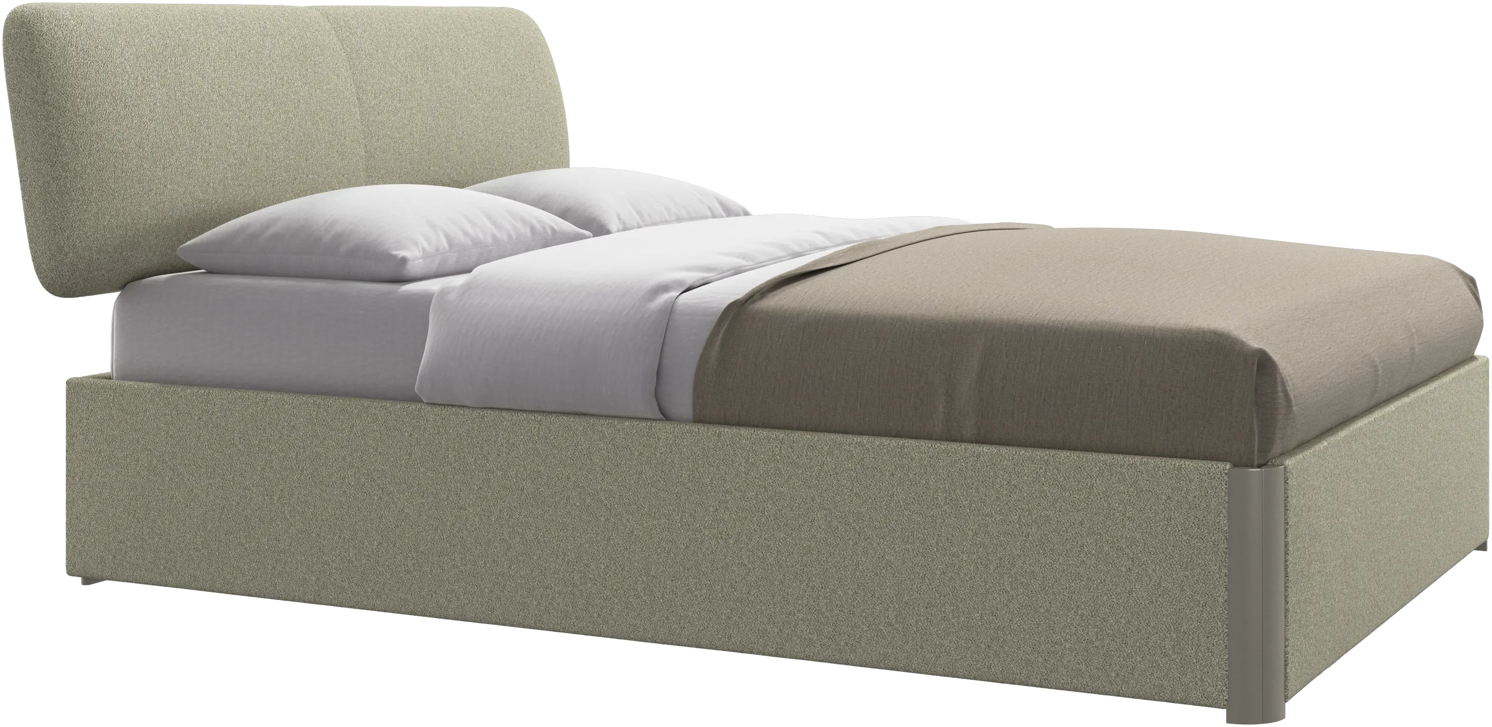 Element bed, bed-mounted headboard, with slats and storage solution, excl. mattress
