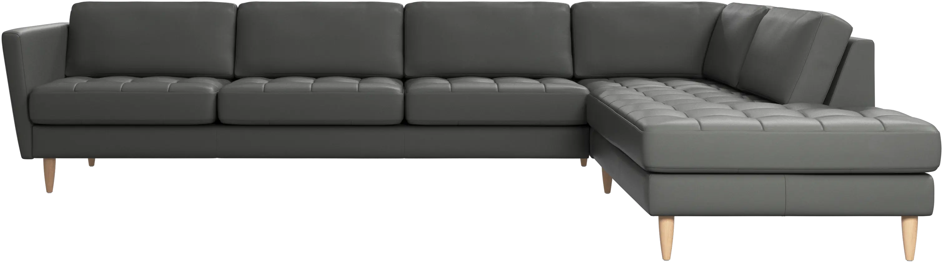 Osaka hörnsoffa med loungemodul, sits med sömmar