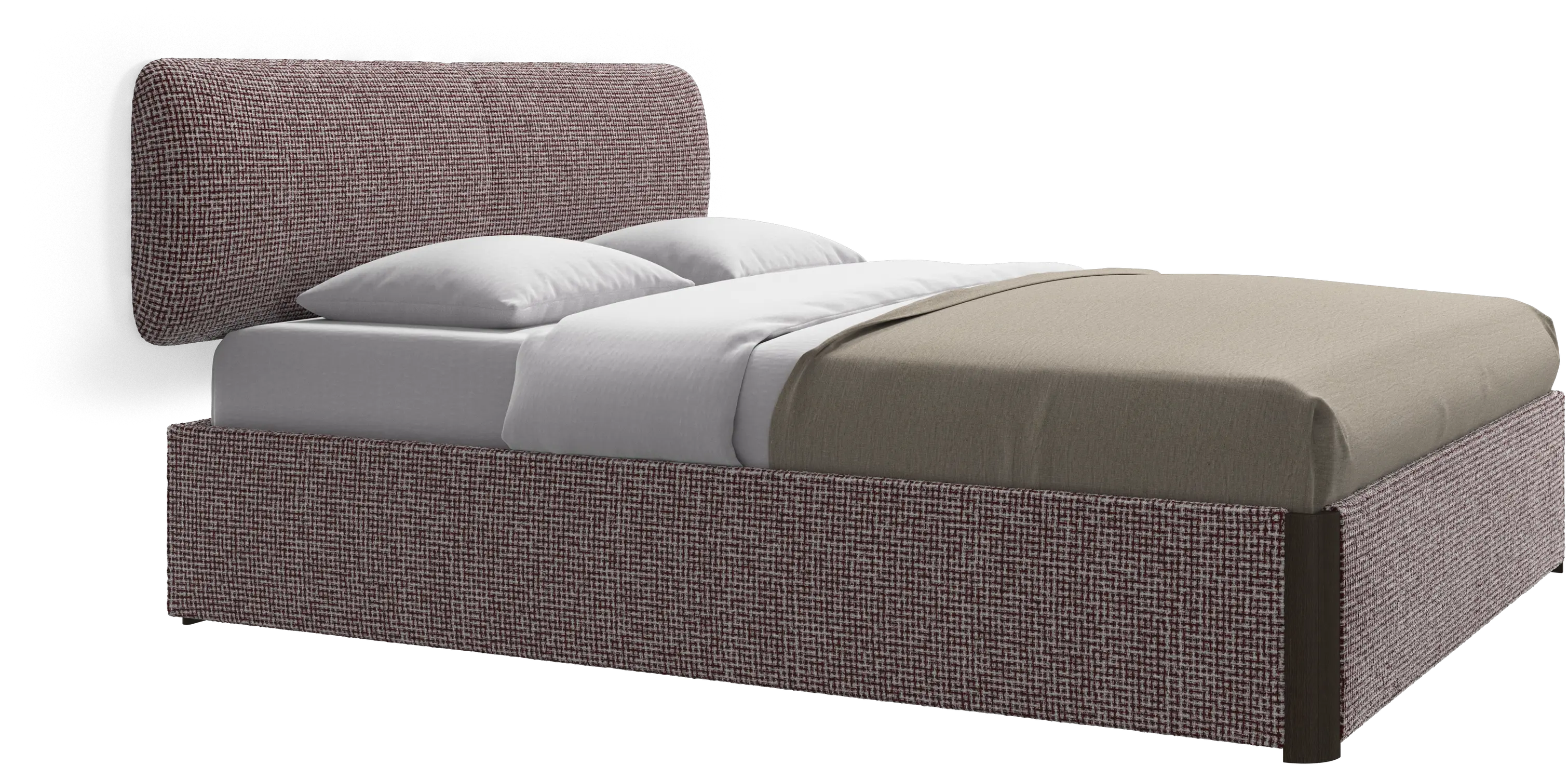 Element lit, tête de lit murale, avec lattes et solution de stockage, excl. matelas