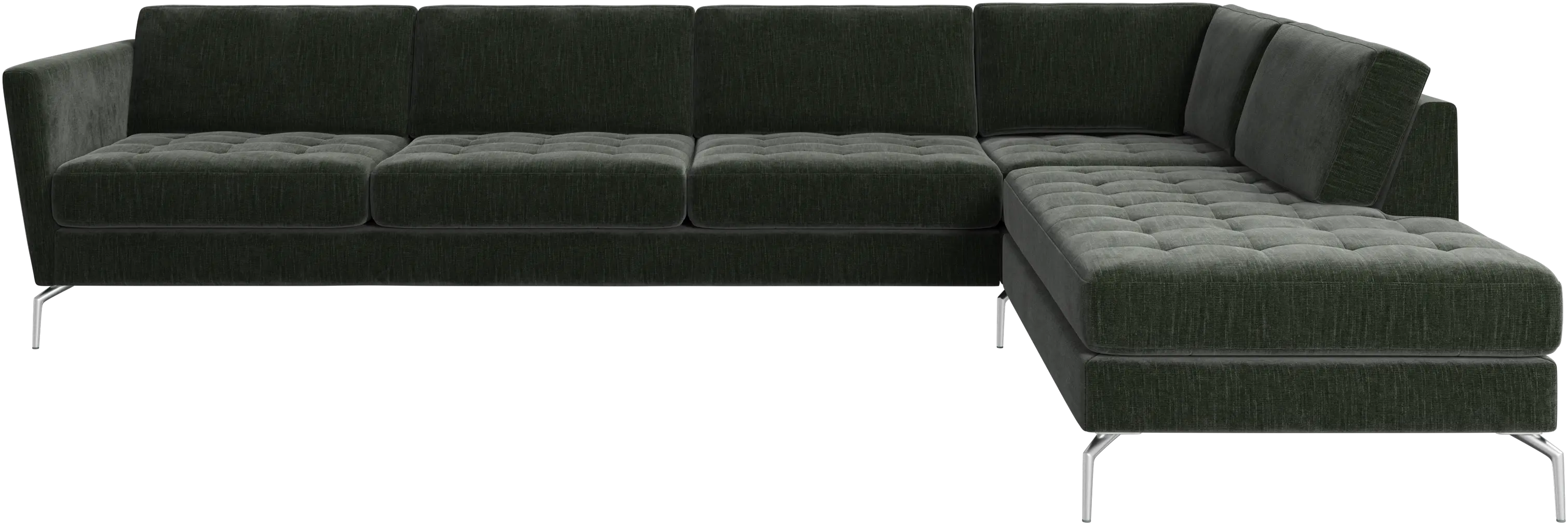 Osaka corner sofa with lounging unit, tufted seat
