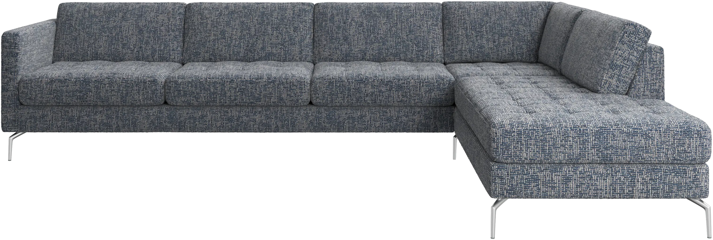 Osaka corner sofa with lounging unit, tufted seat