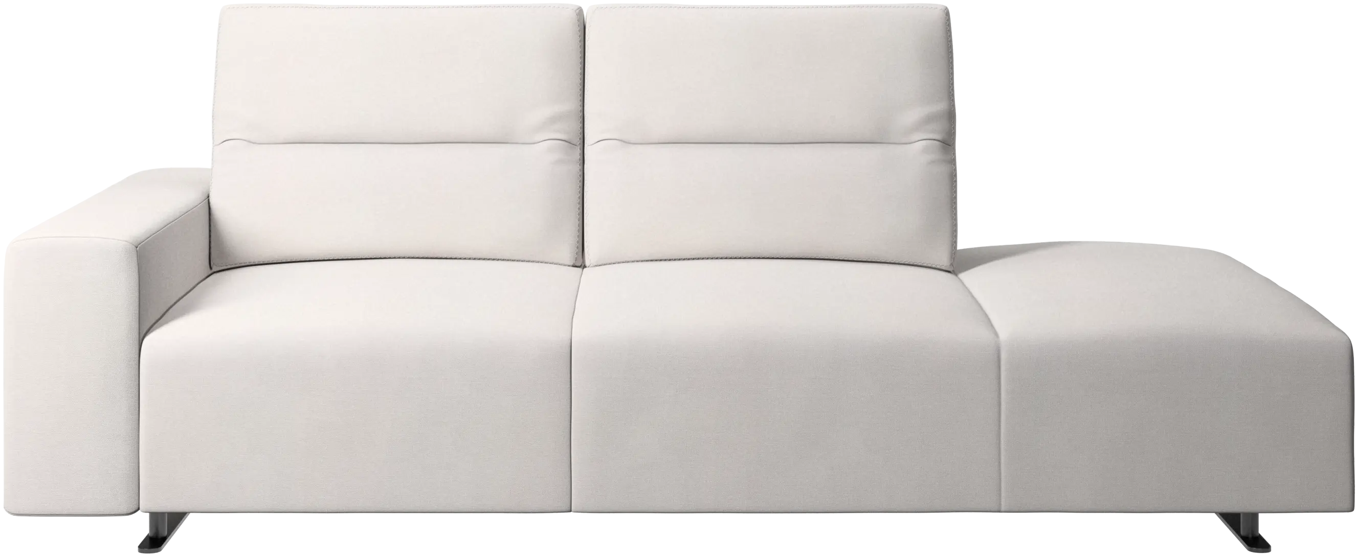 Hampton sofa with adjustable back and lounging unit right side, armrest left