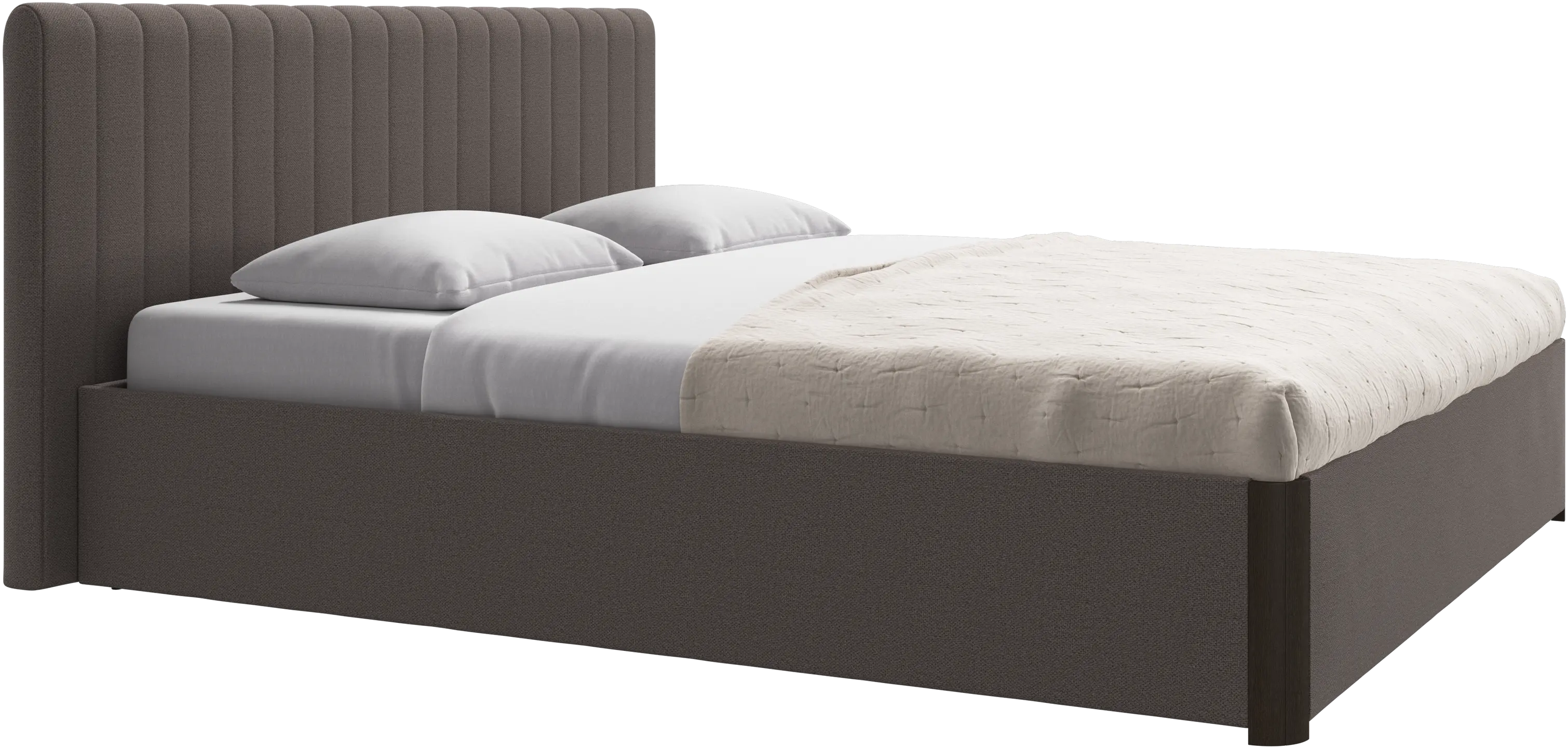 Element bed, bed-mounted headboard, with slats and storage solution, excl. mattress
