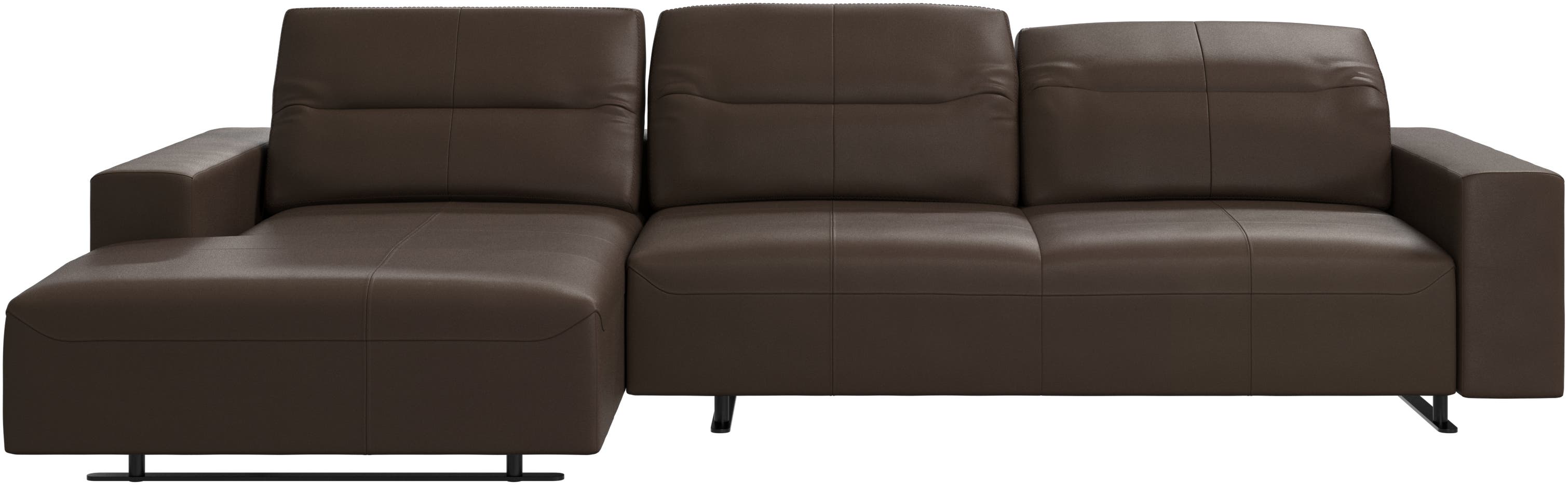 Hampton sofa with adjustable back and resting unit left side, storage right side
