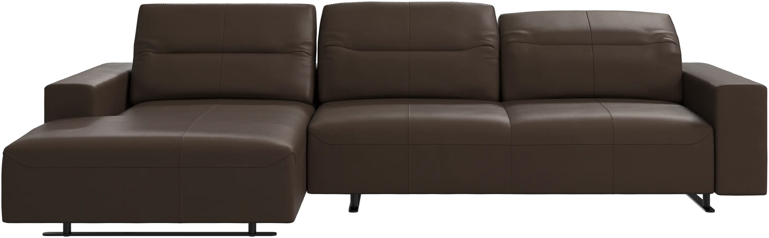 Hampton sofa with adjustable back and resting unit left side, storage right side