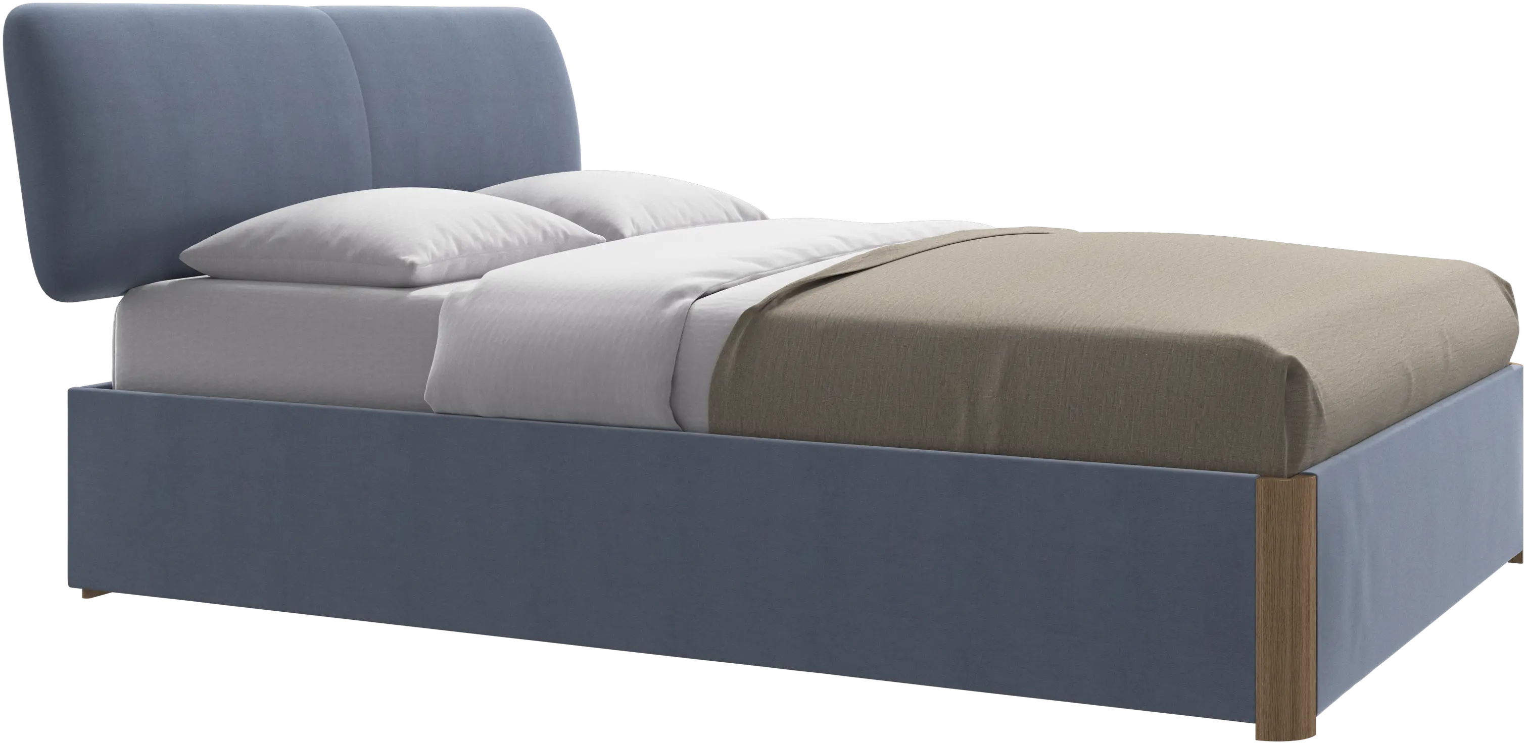 Element bed, bed-mounted headboard, with slats and storage solution, excl. mattress