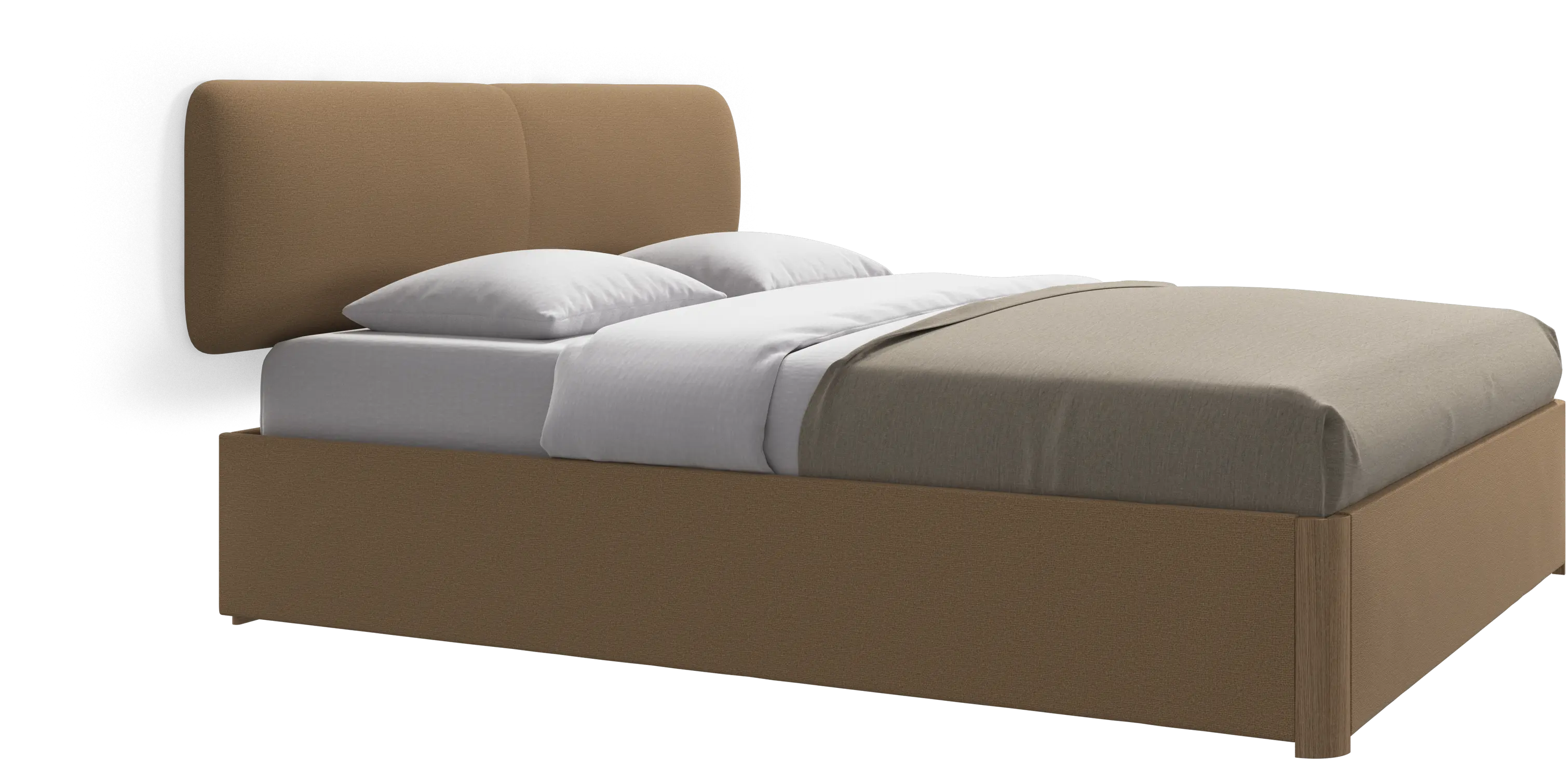 Element bed, wall-mounted headboard, with slats and storage solution, excl. mattress