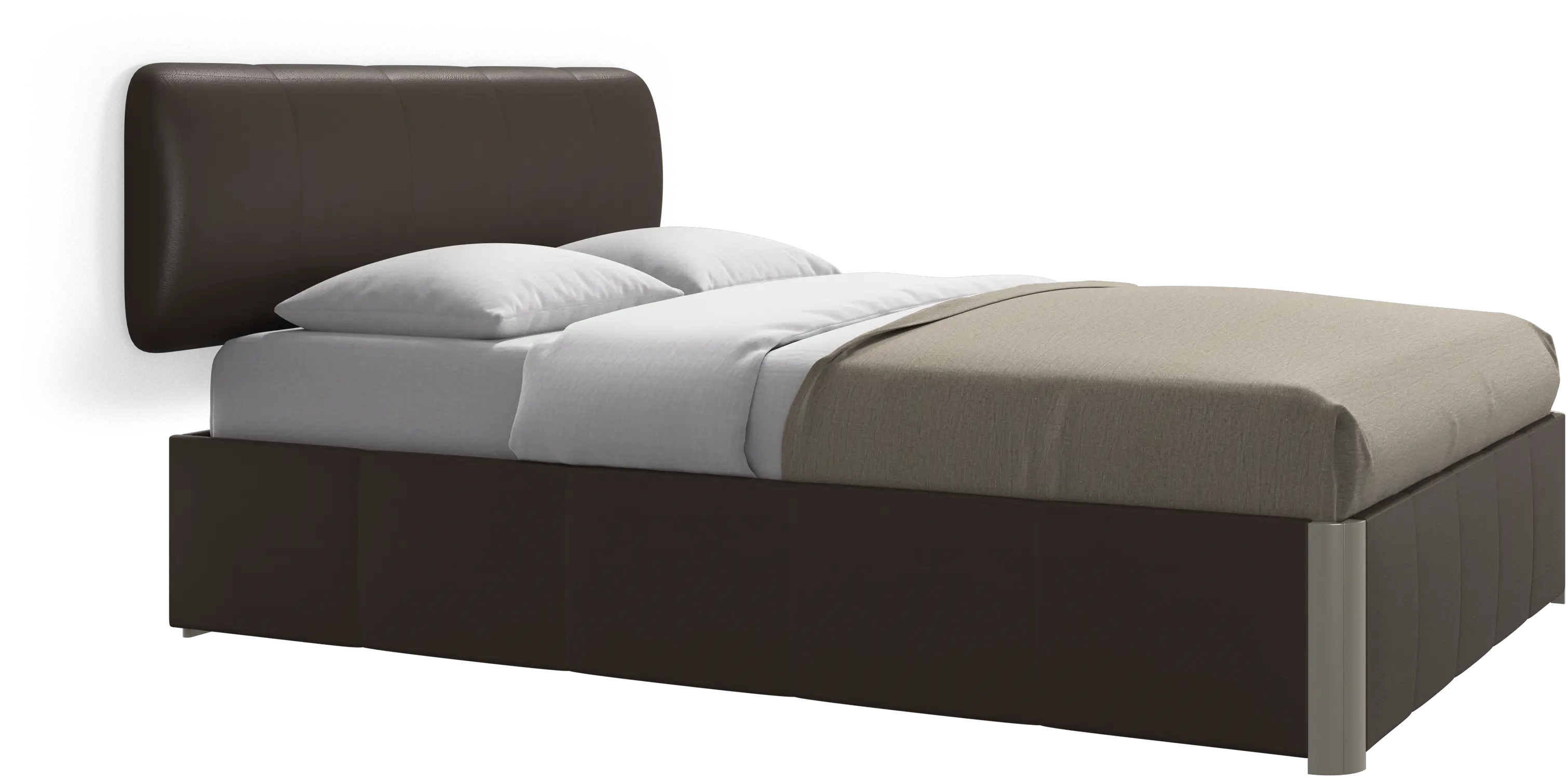 Element bed, wall-mounted headboard, with slats and storage solution, excl. mattress