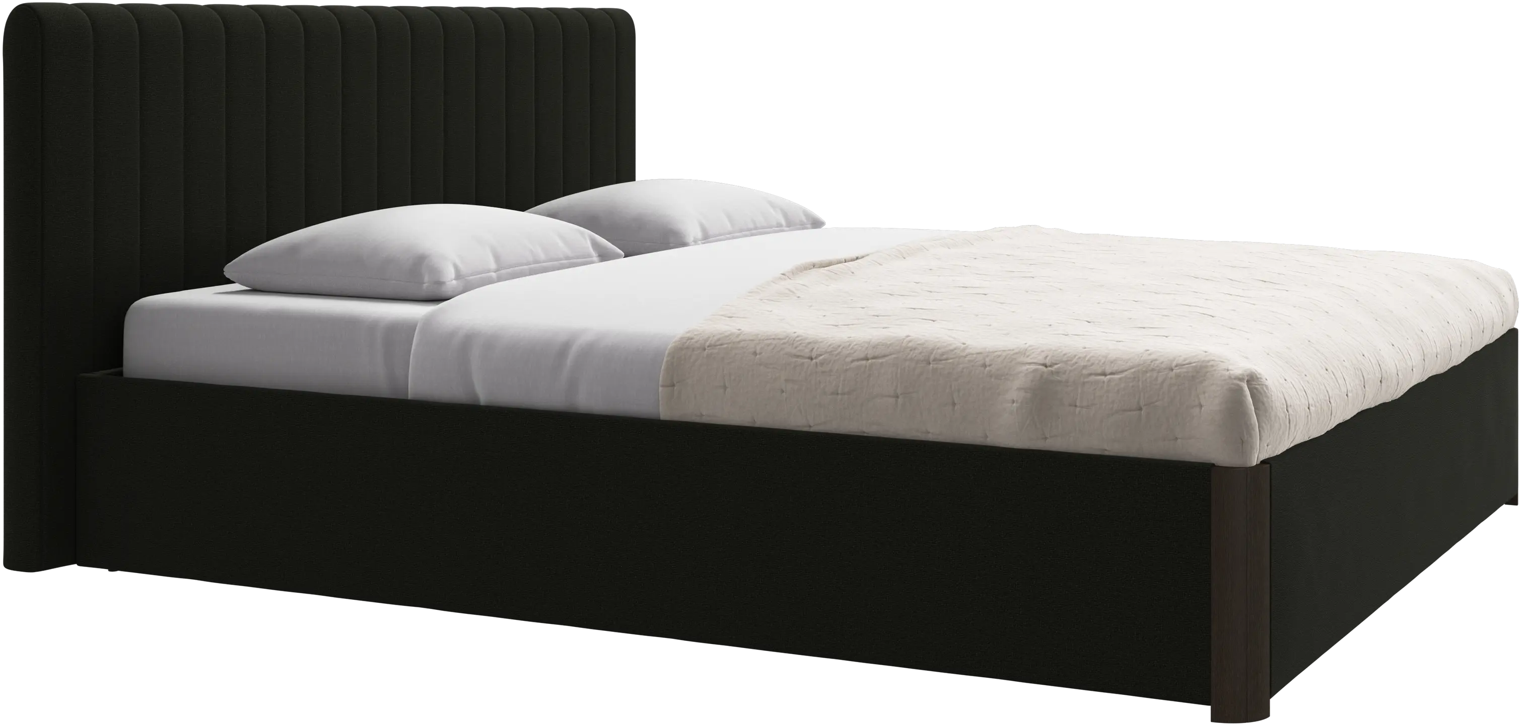 Element bed, bed-mounted headboard, with slats and storage solution, excl. mattress