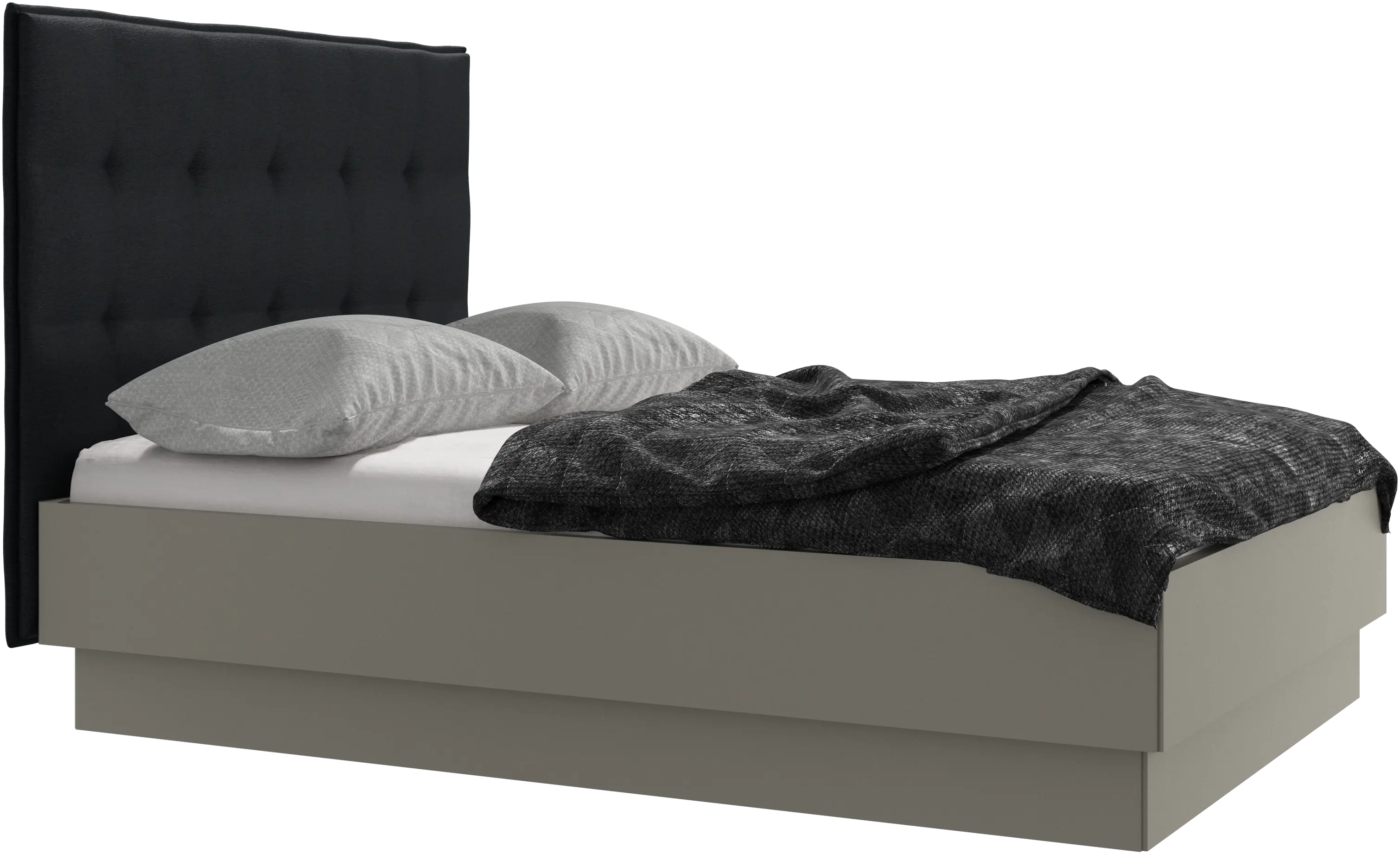 Lugano storage bed with lift-up frame and slats, excl. mattress