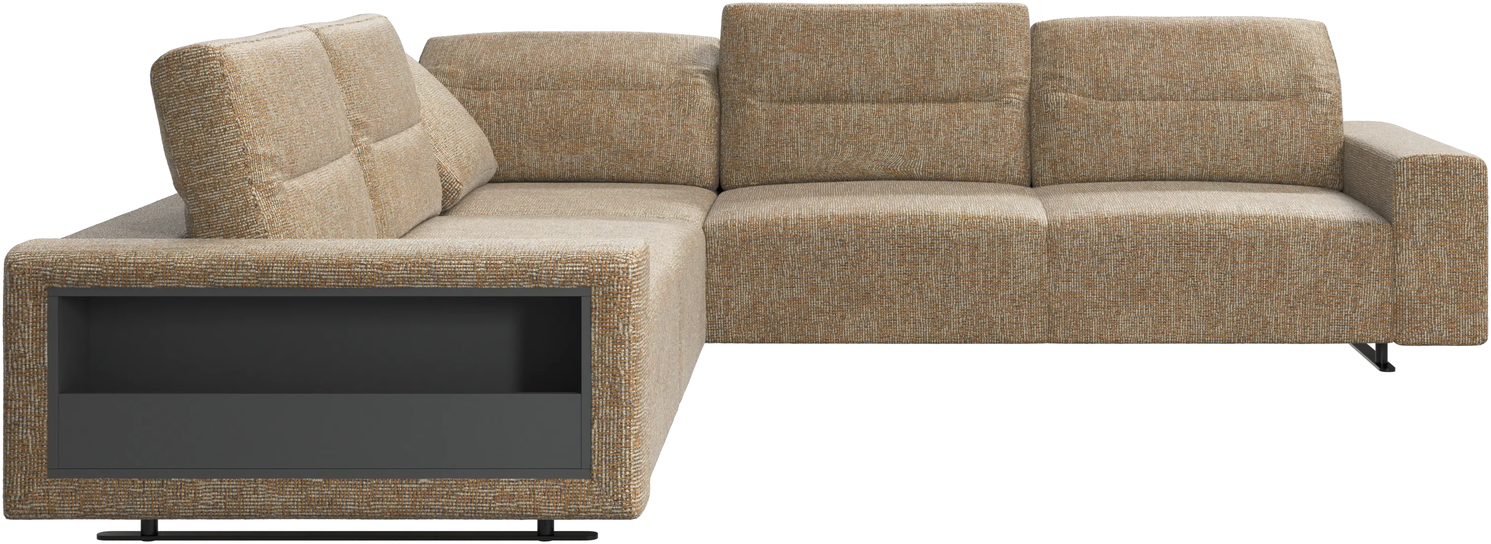 Sofa narożna Hampton z regulowanym oparciem i schowkiem