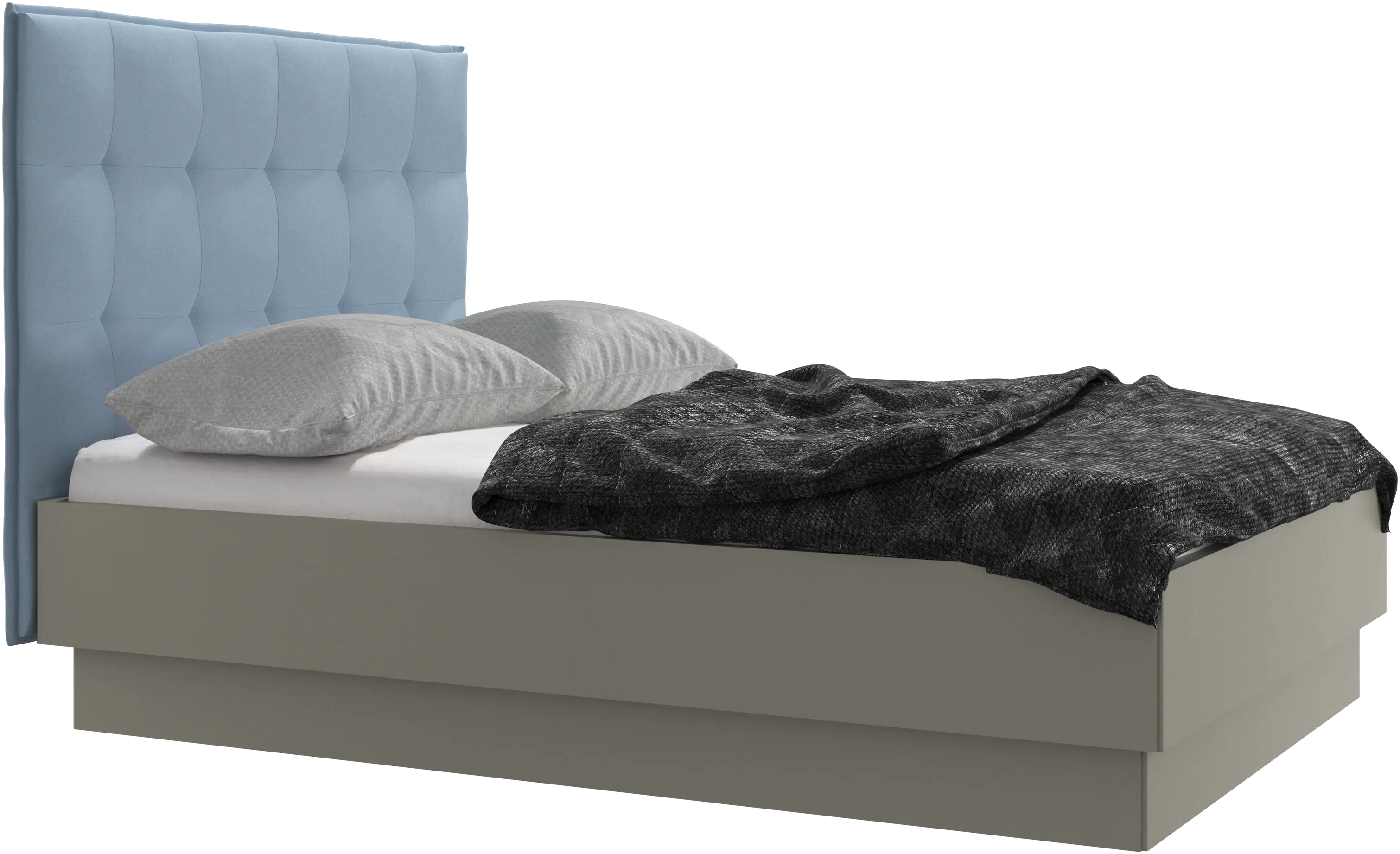 Lugano storage bed with lift-up frame and slats, excl. mattress
