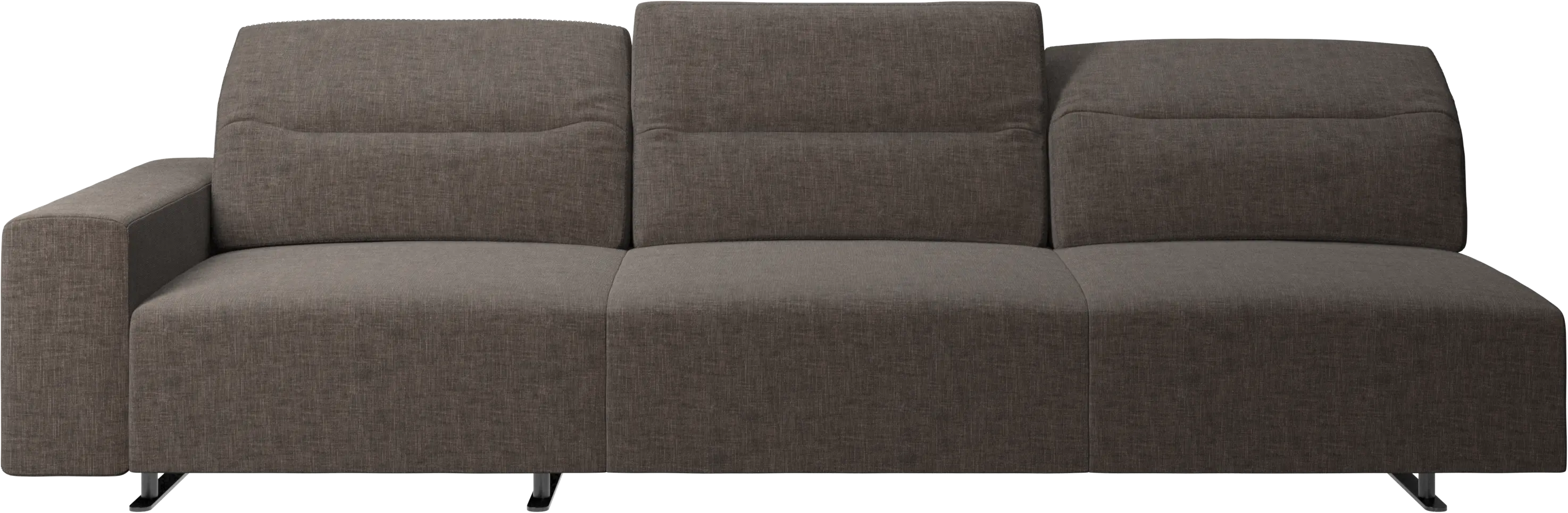 Hampton sofa with adjustable back and storage on the left side