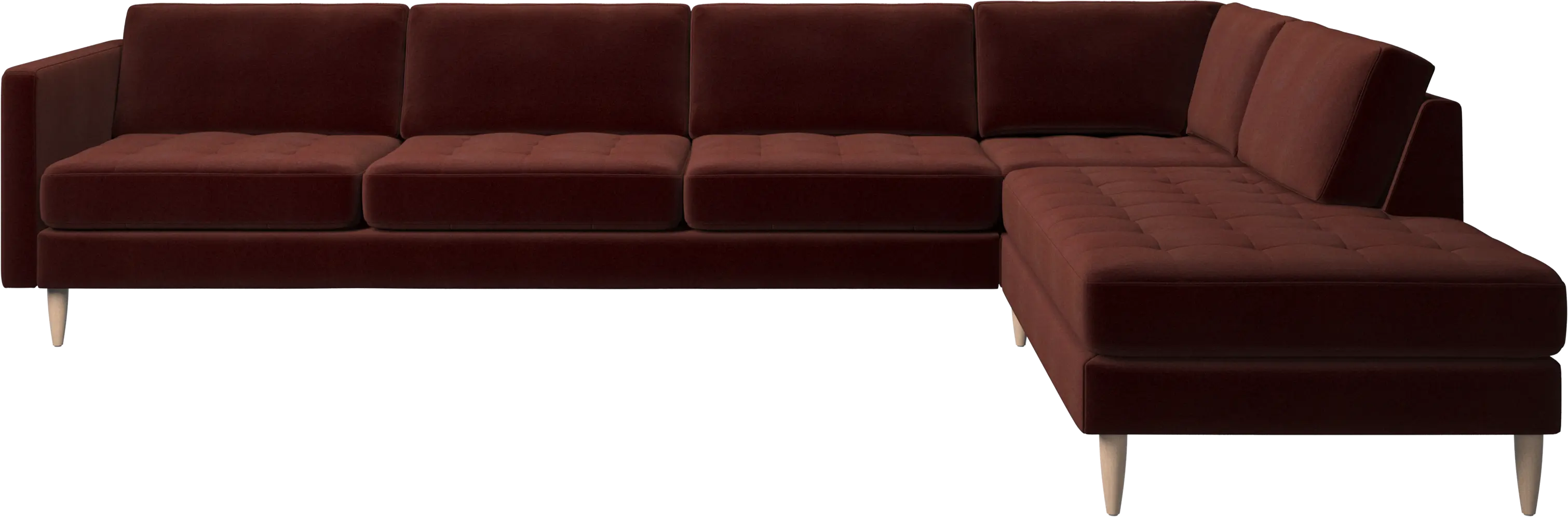 Osaka corner sofa with lounging unit, tufted seat