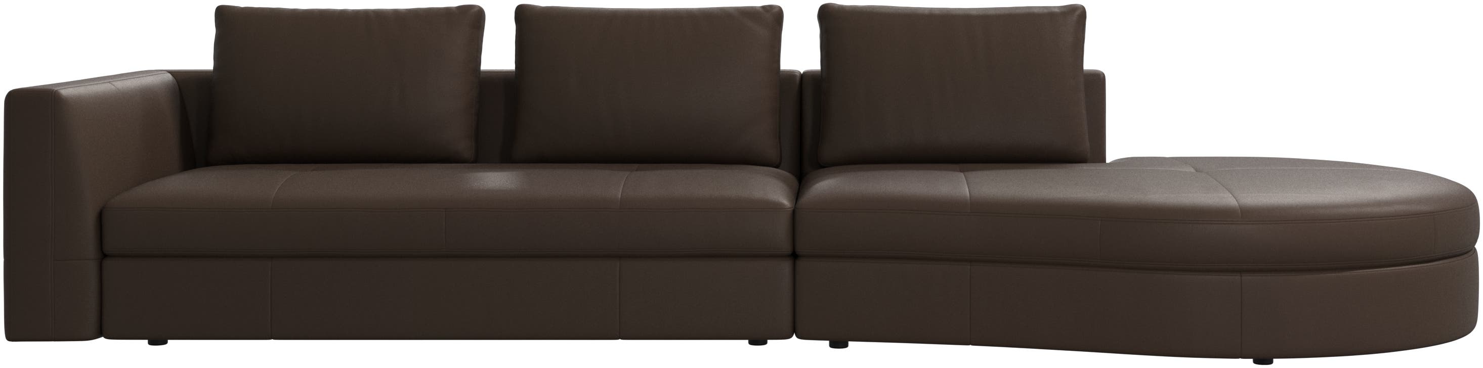 Bergamo sofa med rund lounge modul,høyre