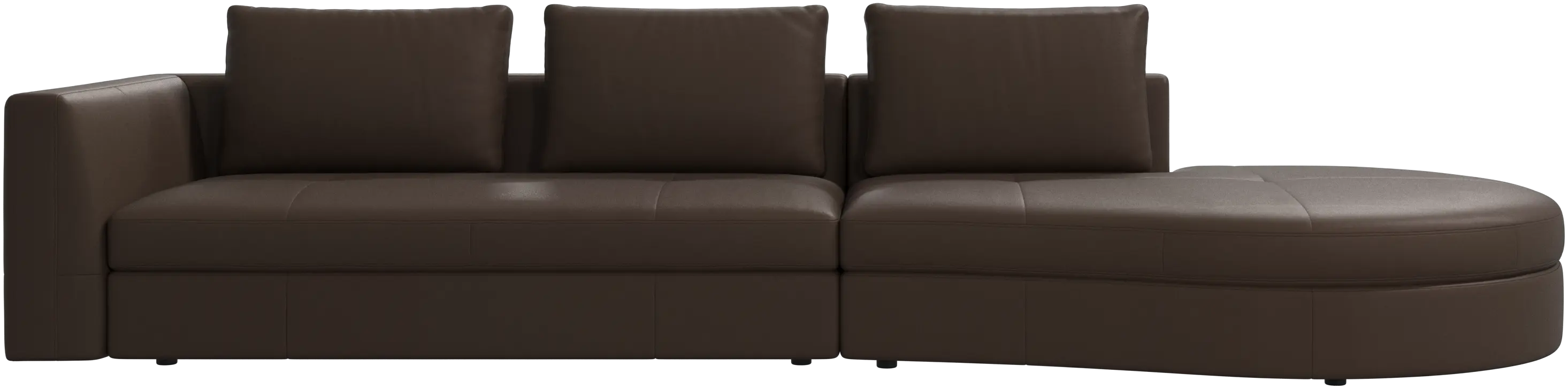 Bergamo sofa with round lounging unit,right