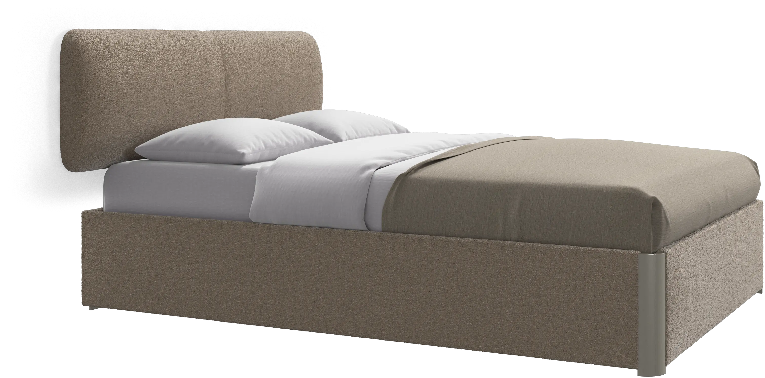 Element bed, wall-mounted headboard, with slats and storage solution, excl. mattress