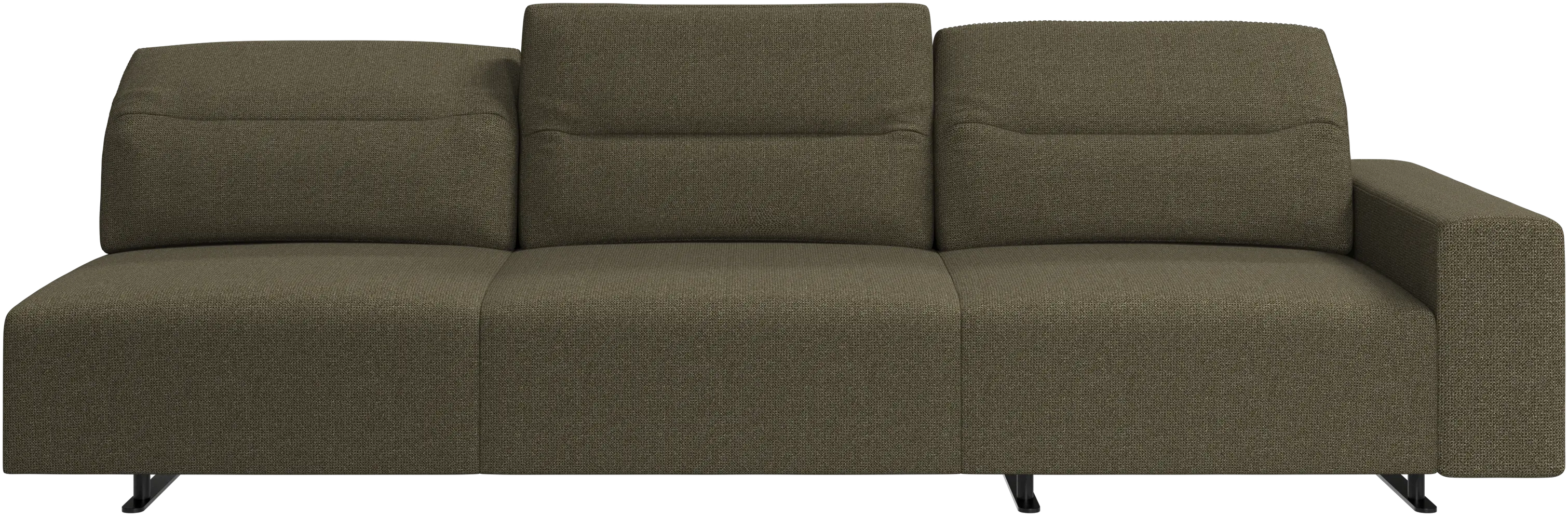 Hampton sofa with adjustable back and storage on the right side