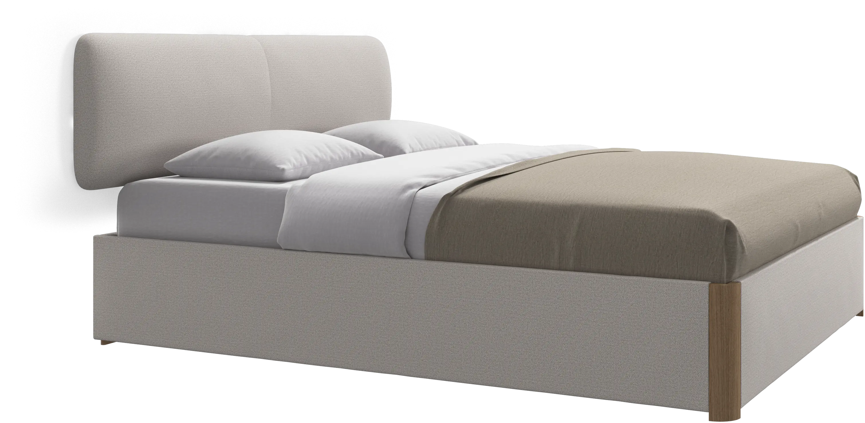 Element lit, tête de lit murale, avec lattes et solution de stockage, excl. matelas