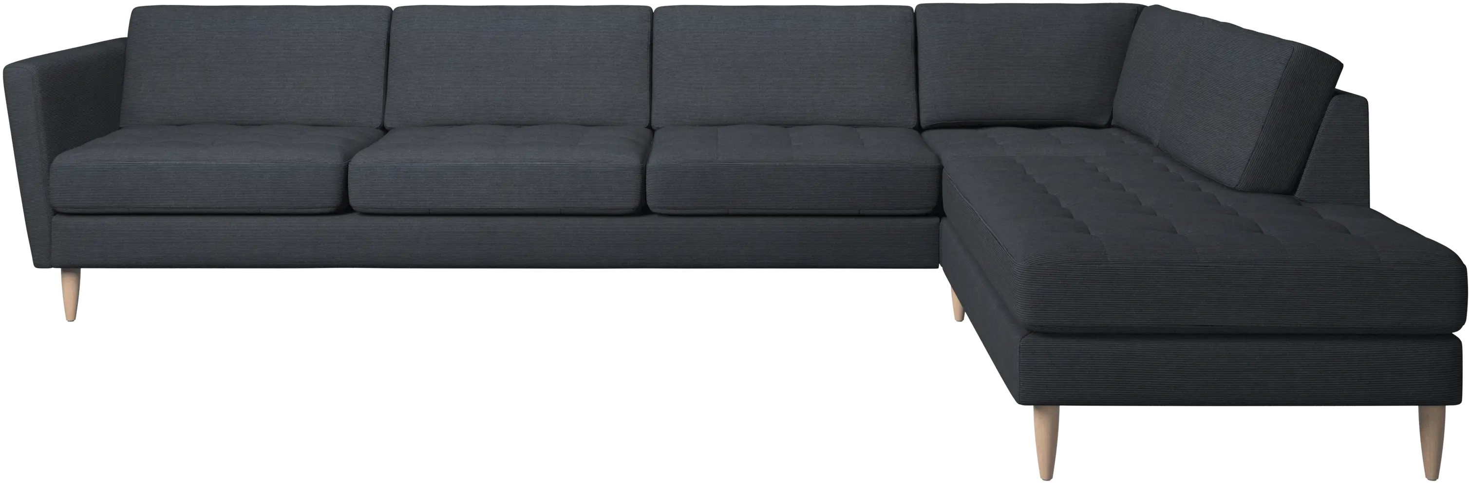 Osaka corner sofa with lounging unit, tufted seat