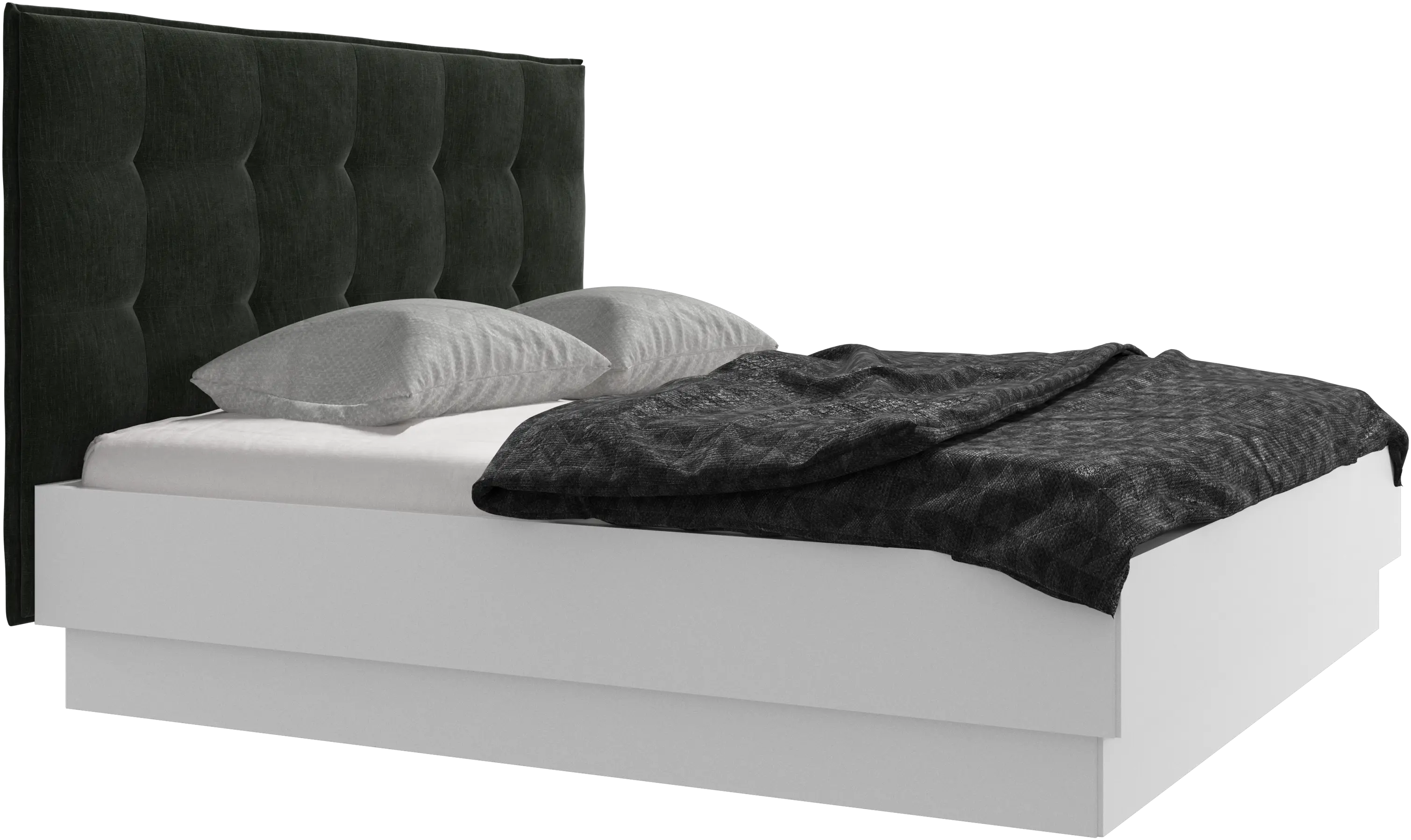 Lit Lugano avec rangement intégré, sommier inclus, hors matelas