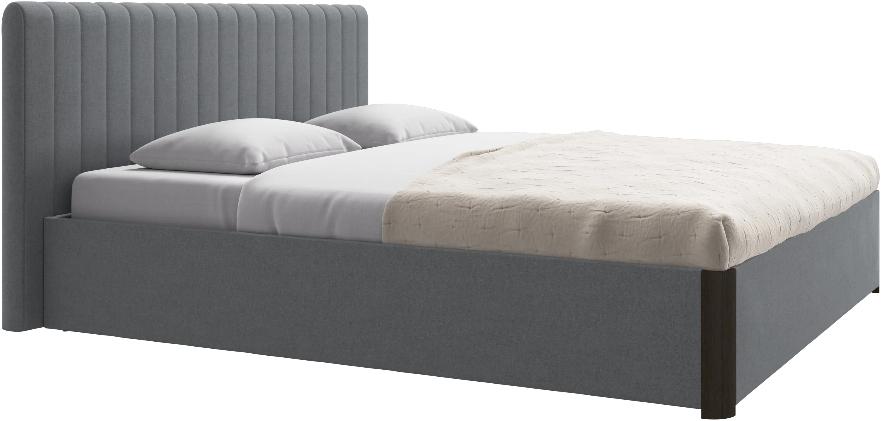 Element bed, bed-mounted headboard, with slats and storage solution, excl. mattress