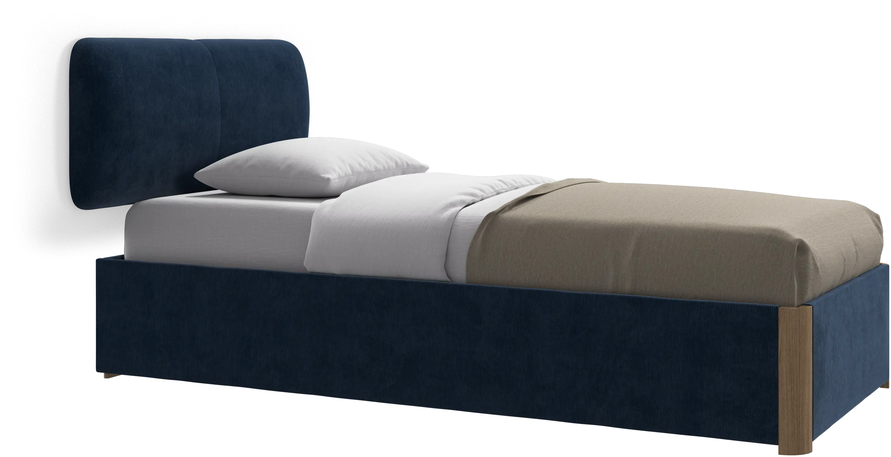Element bed, wall-mounted headboard, with slats and storage solution, excl. mattress