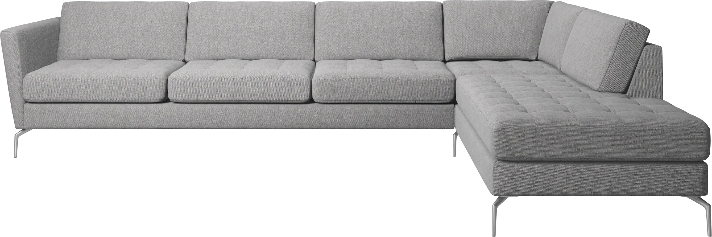 Osaka corner sofa with lounging unit, tufted seat