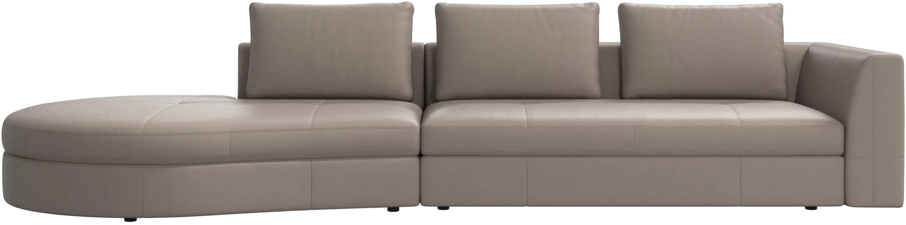 Bergamo sofa with round lounging unit, left