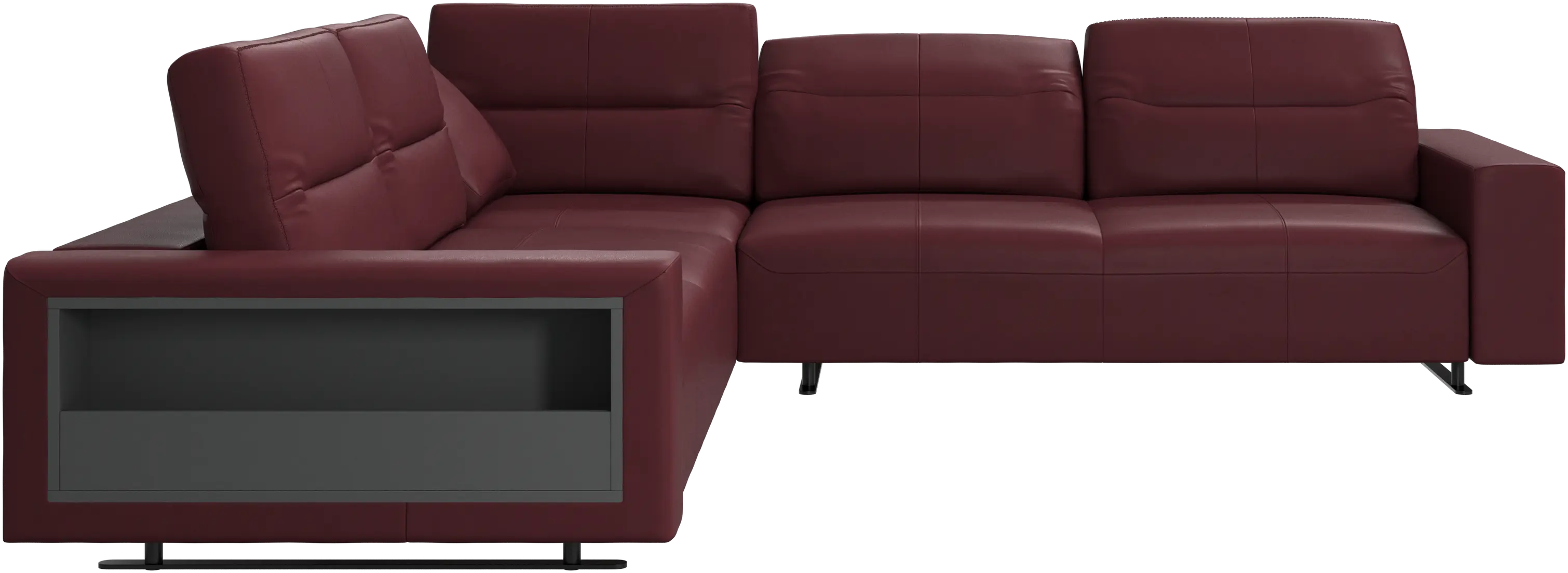 Hampton corner sofa with adjustable back and storage on left side