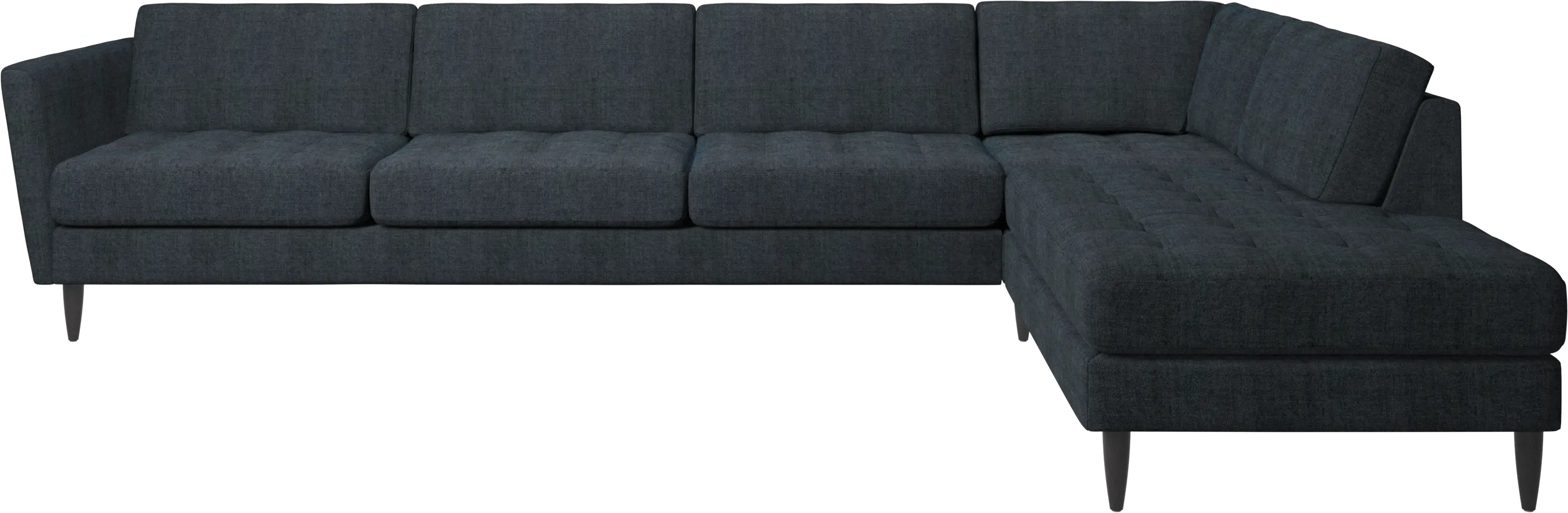 Osaka corner sofa with lounging unit, tufted seat