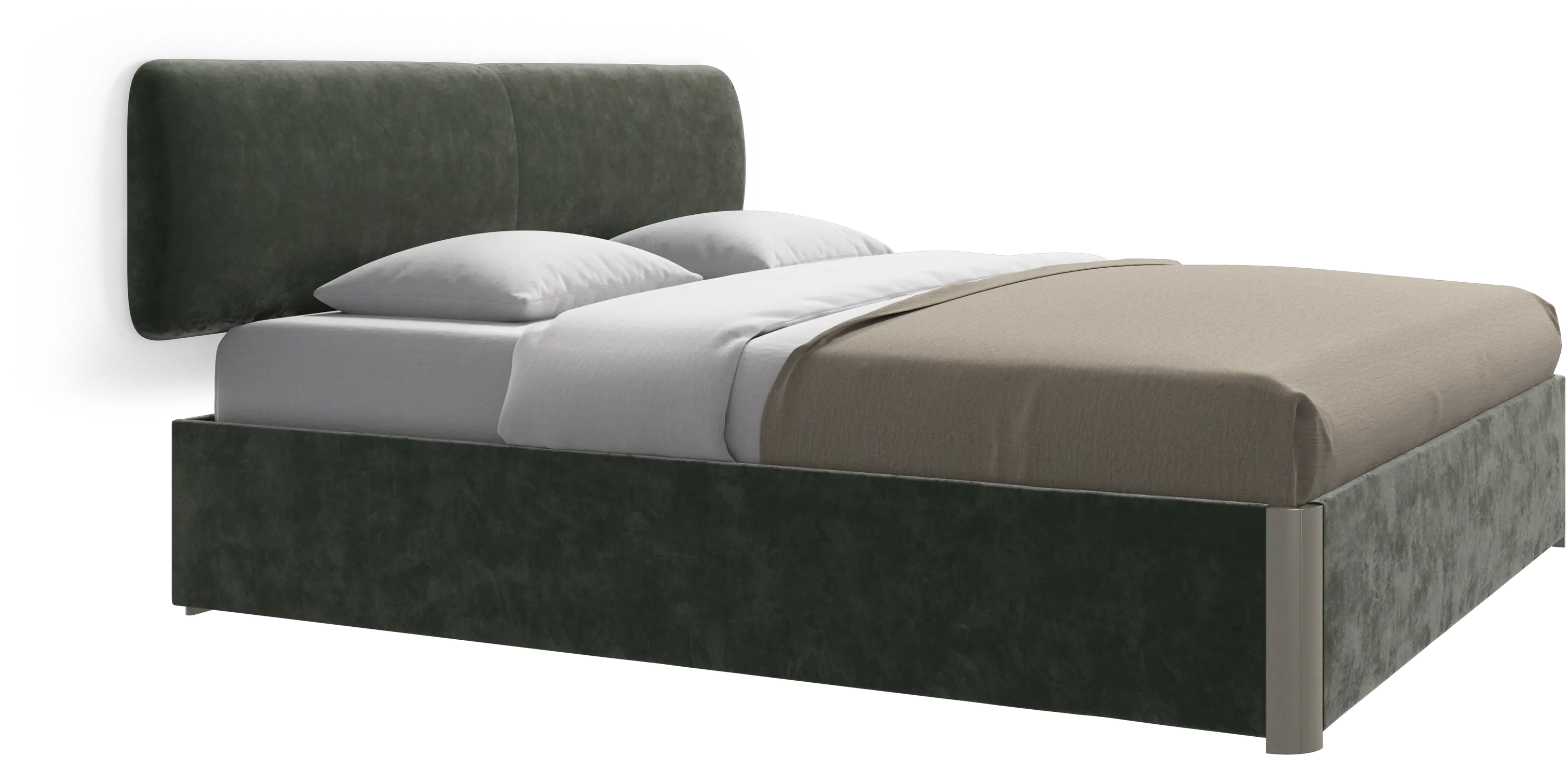 Element bed, wall-mounted headboard, with slats and storage solution, excl. mattress