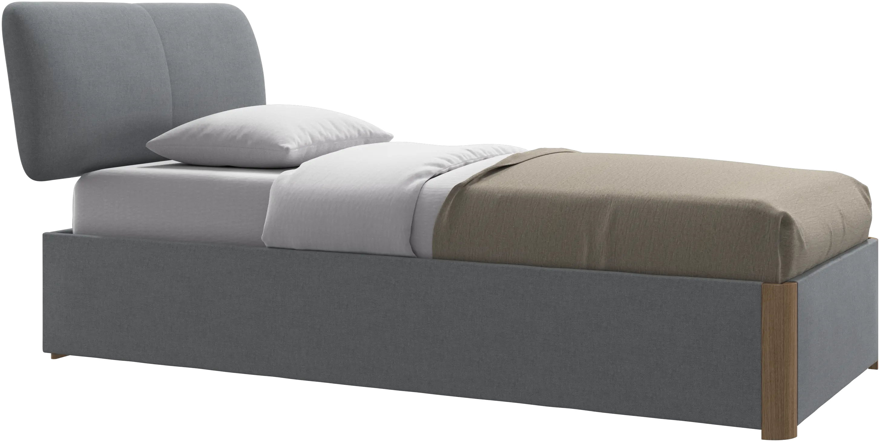 Element bed, bed-mounted headboard, with slats and storage solution, excl. mattress
