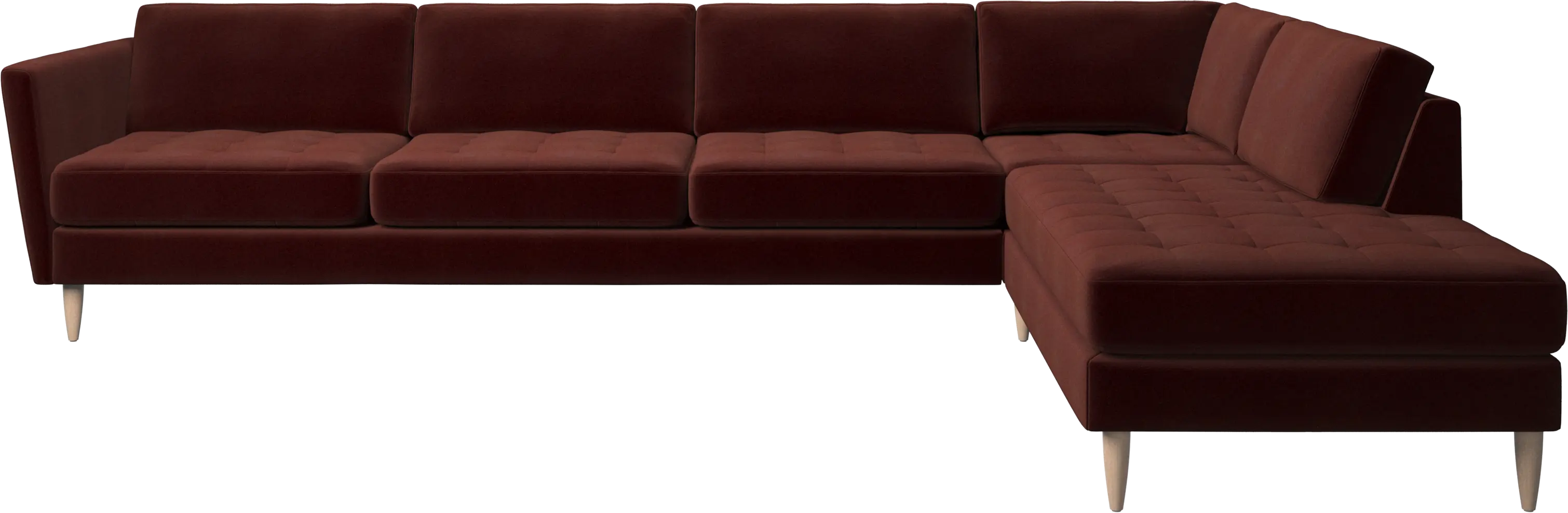 Osaka corner sofa with lounging unit, tufted seat