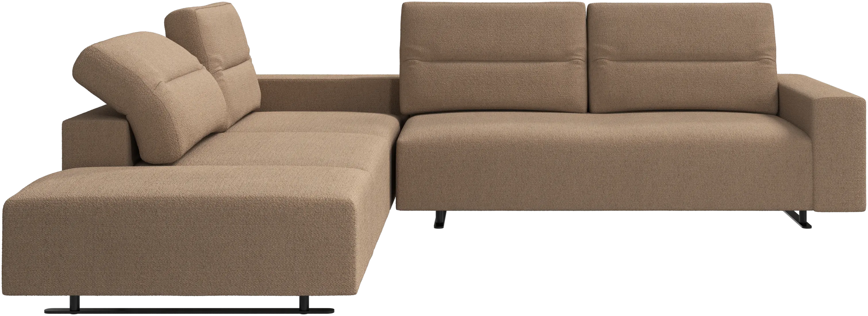 Hampton corner sofa with adjustable back and lounging unit